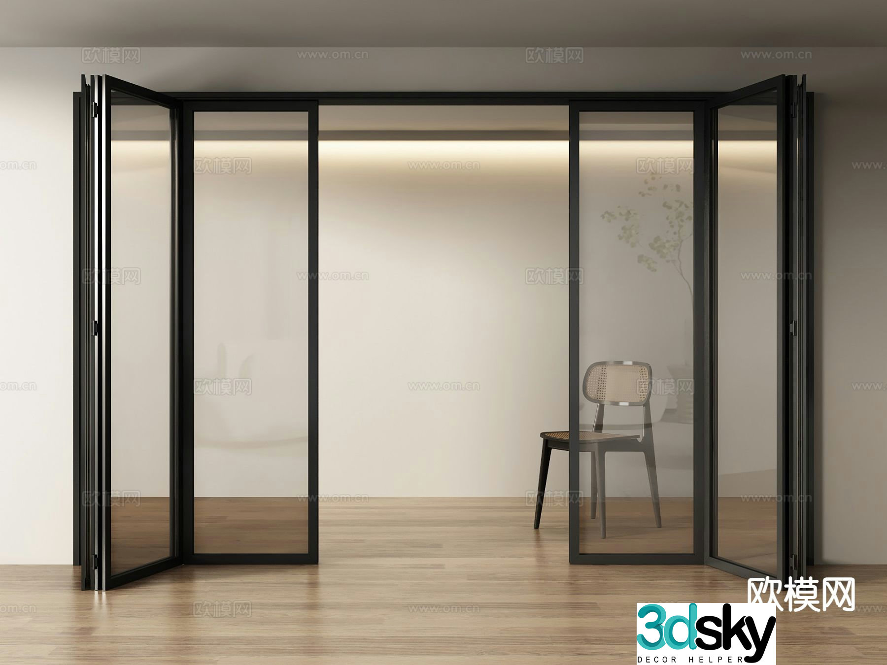 Modern folding door 3d model