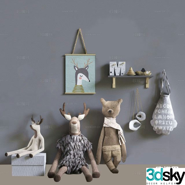 Modern children’s toys doll 3d model
