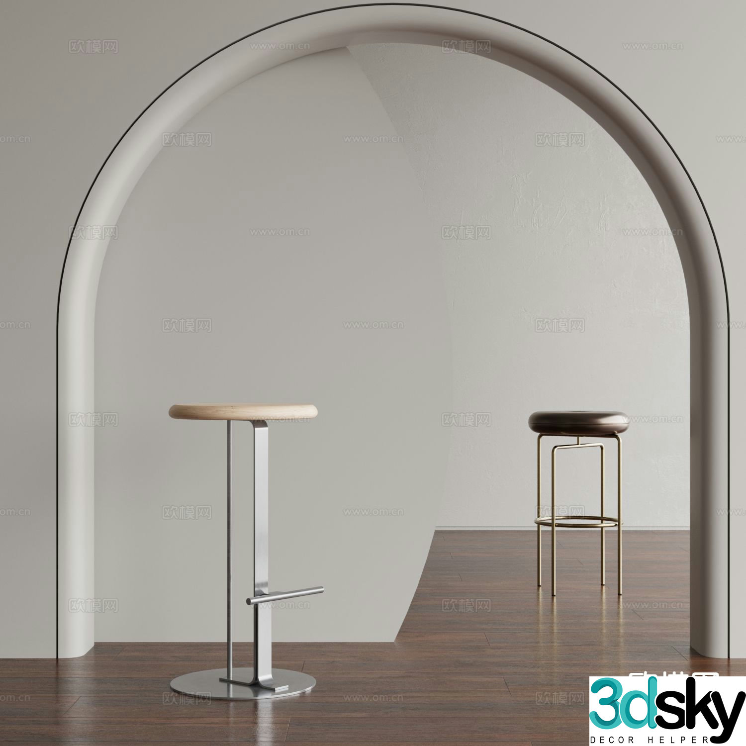 Modern bar stool bar stool 3d model