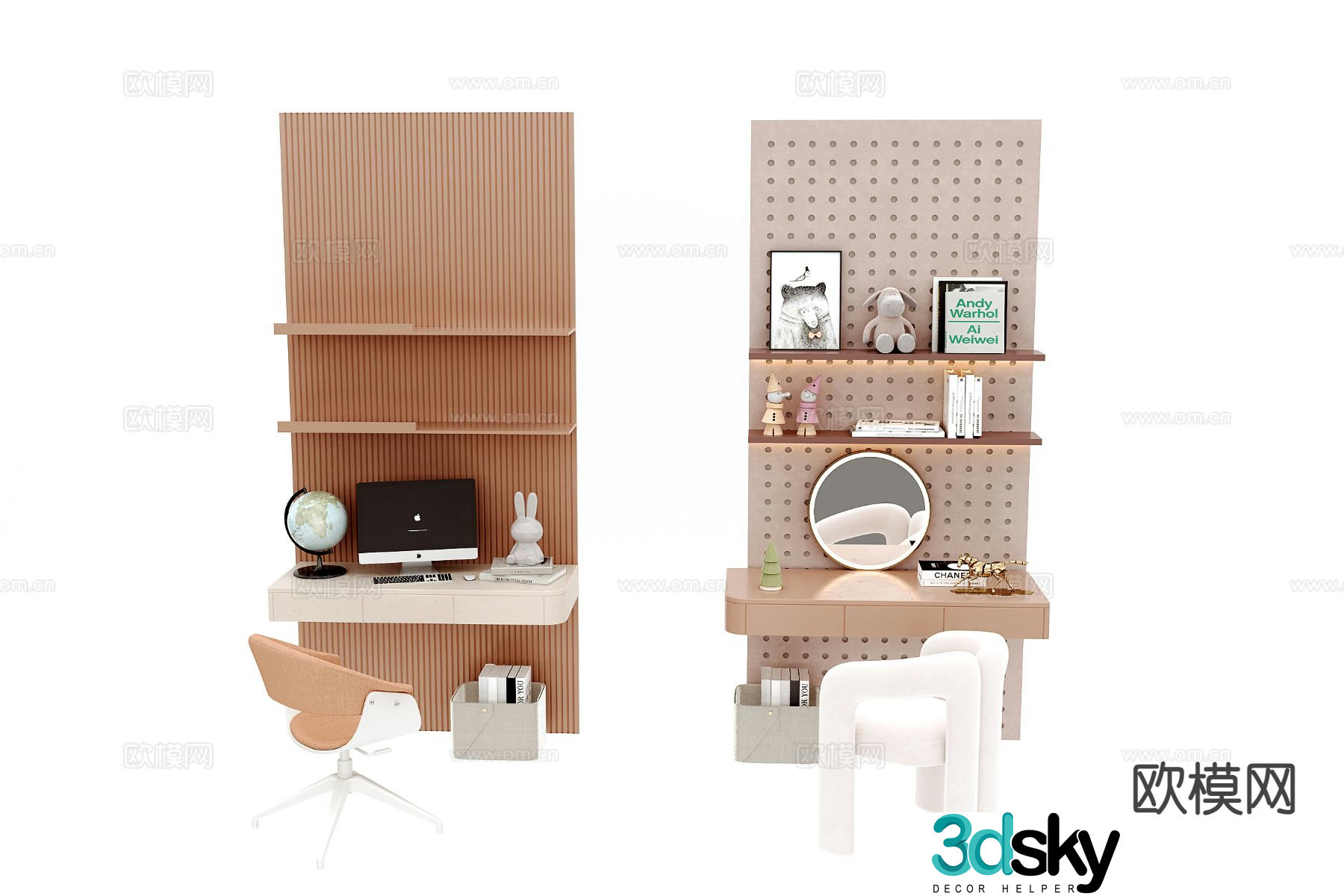 Modern children’s desk chair 3d model