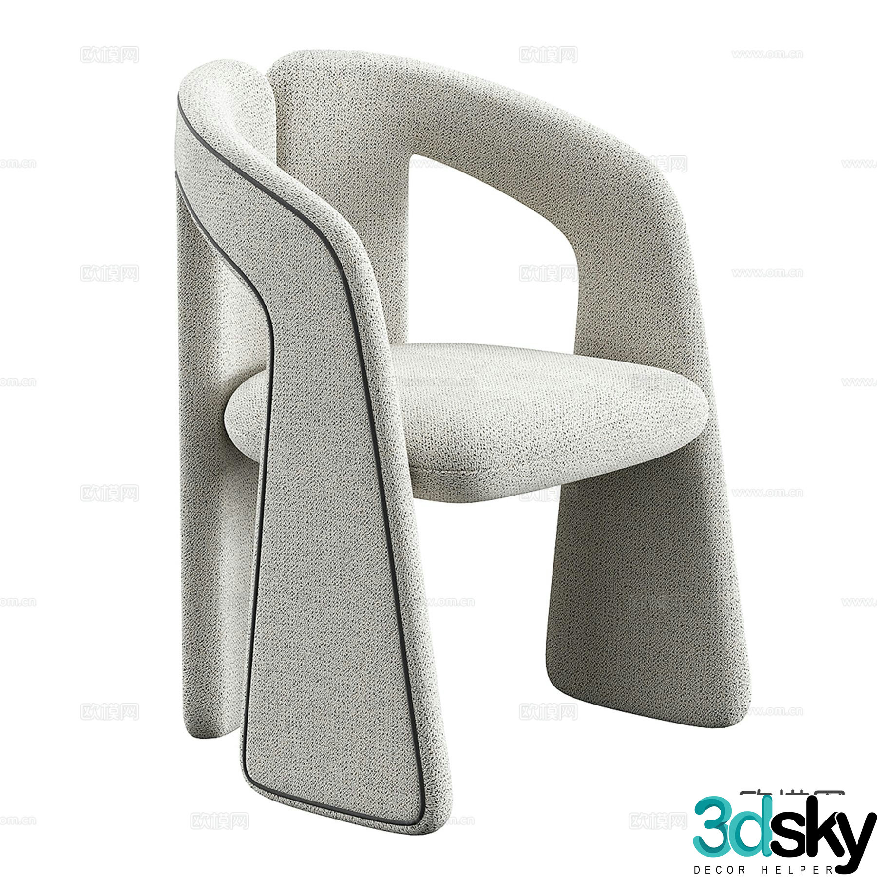 Konyshev modern fabric chair leisure chair 3d model