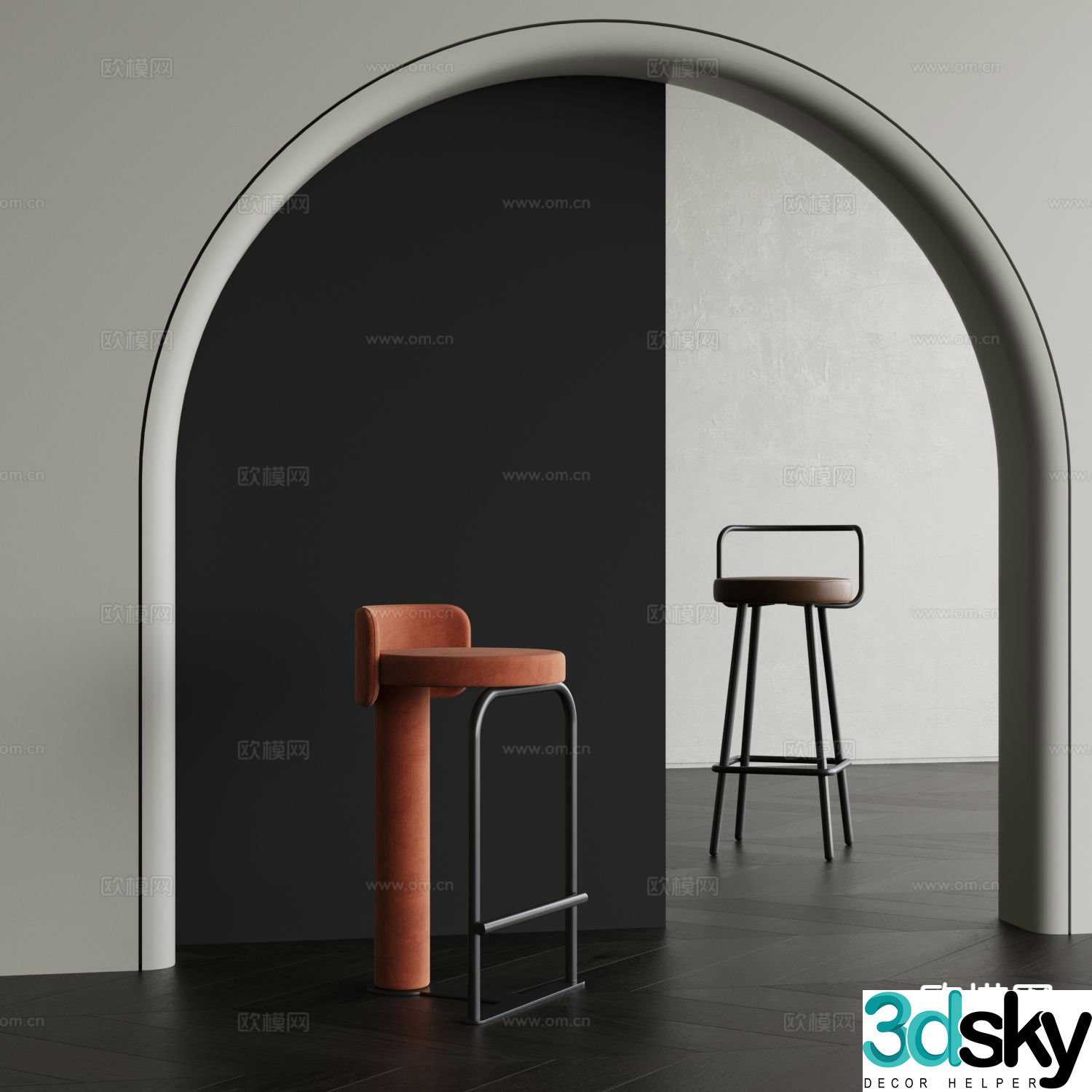 Modern bar stool bar stool 3d model