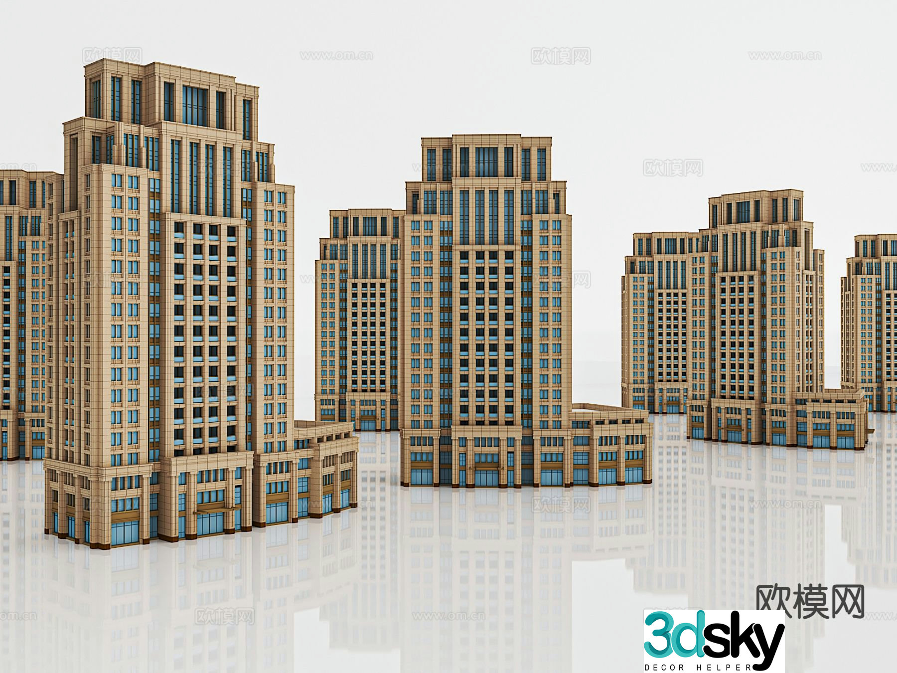 High-rise residential commercial housing small bungalow 3D model