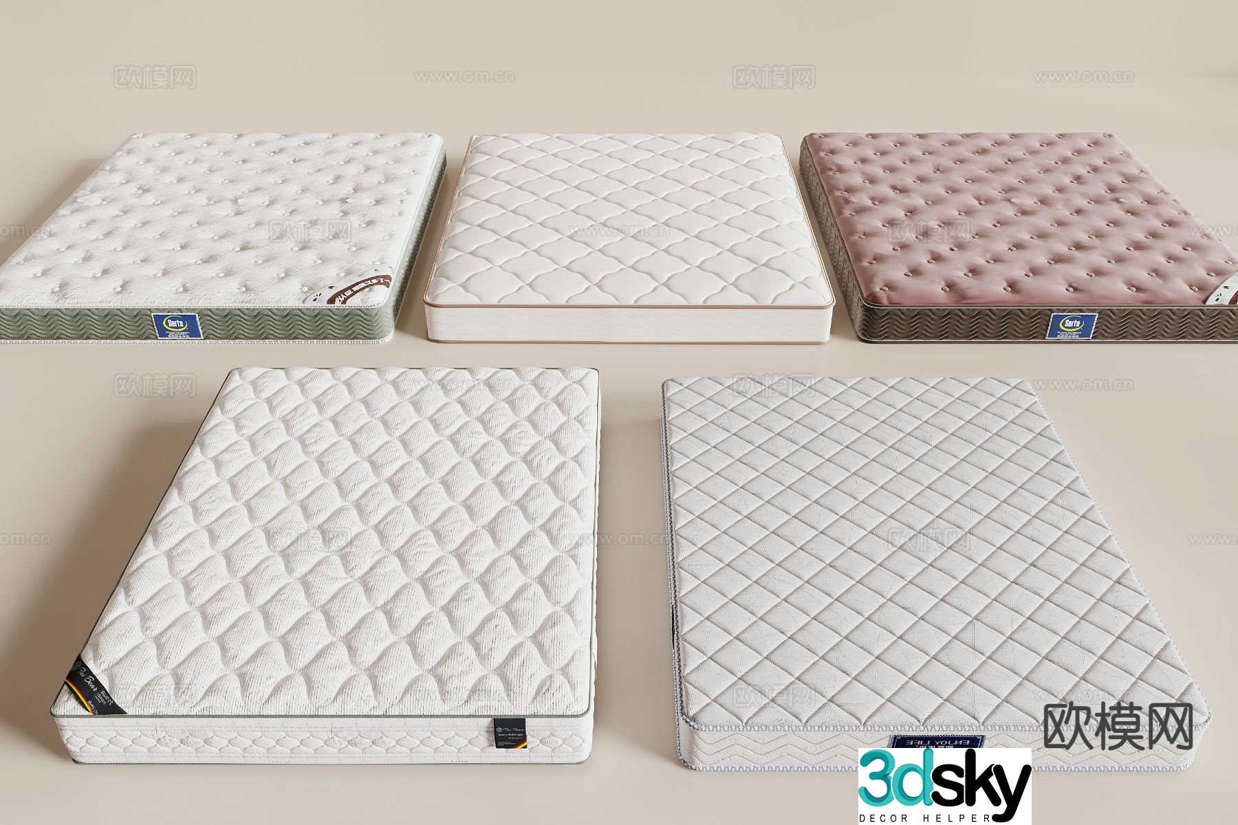 Modern mattress bedding 3d model