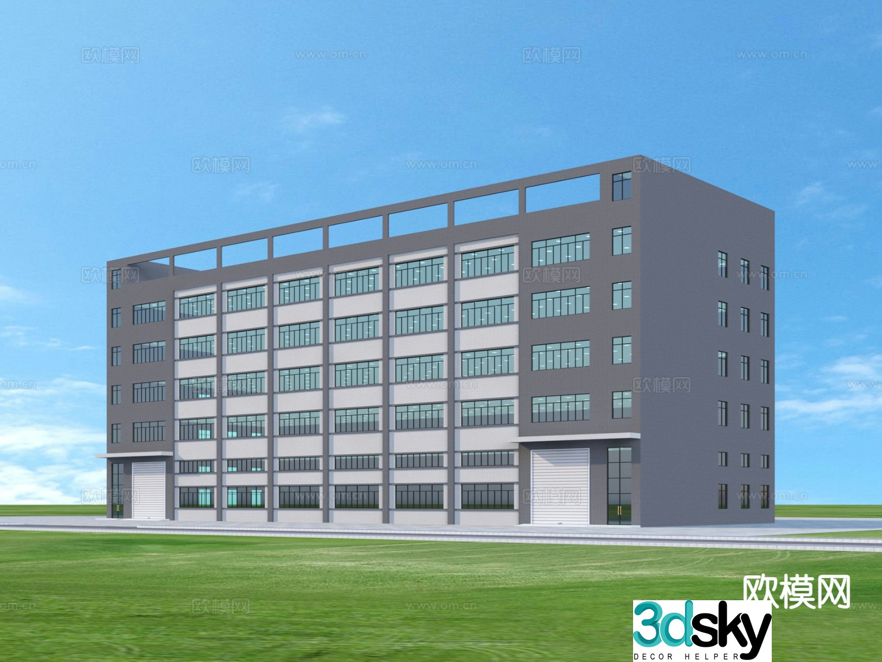 Factory appearance industrial park 3D model