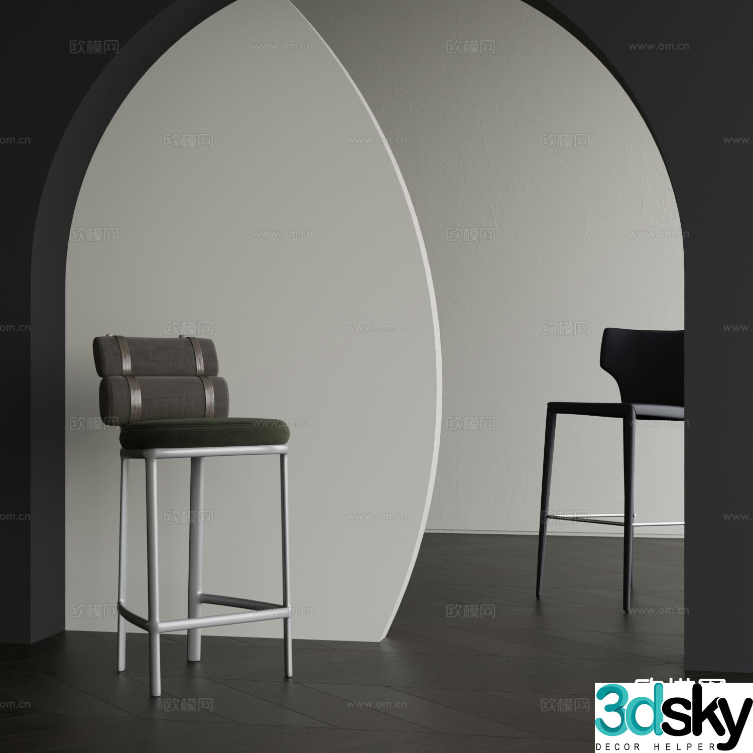Modern bar stool bar stool 3d model