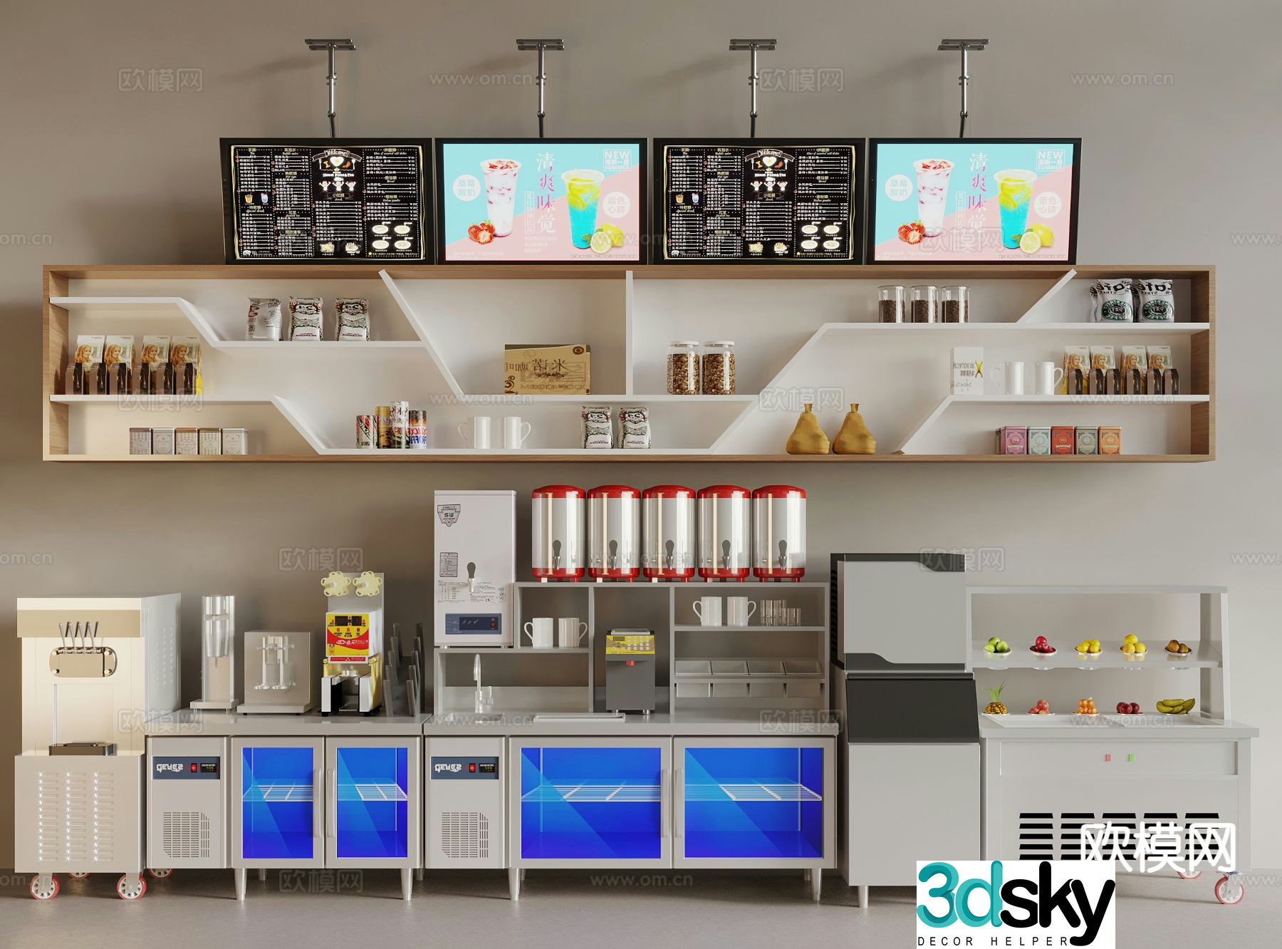 Milk tea shop equipment coffee maker 3d model