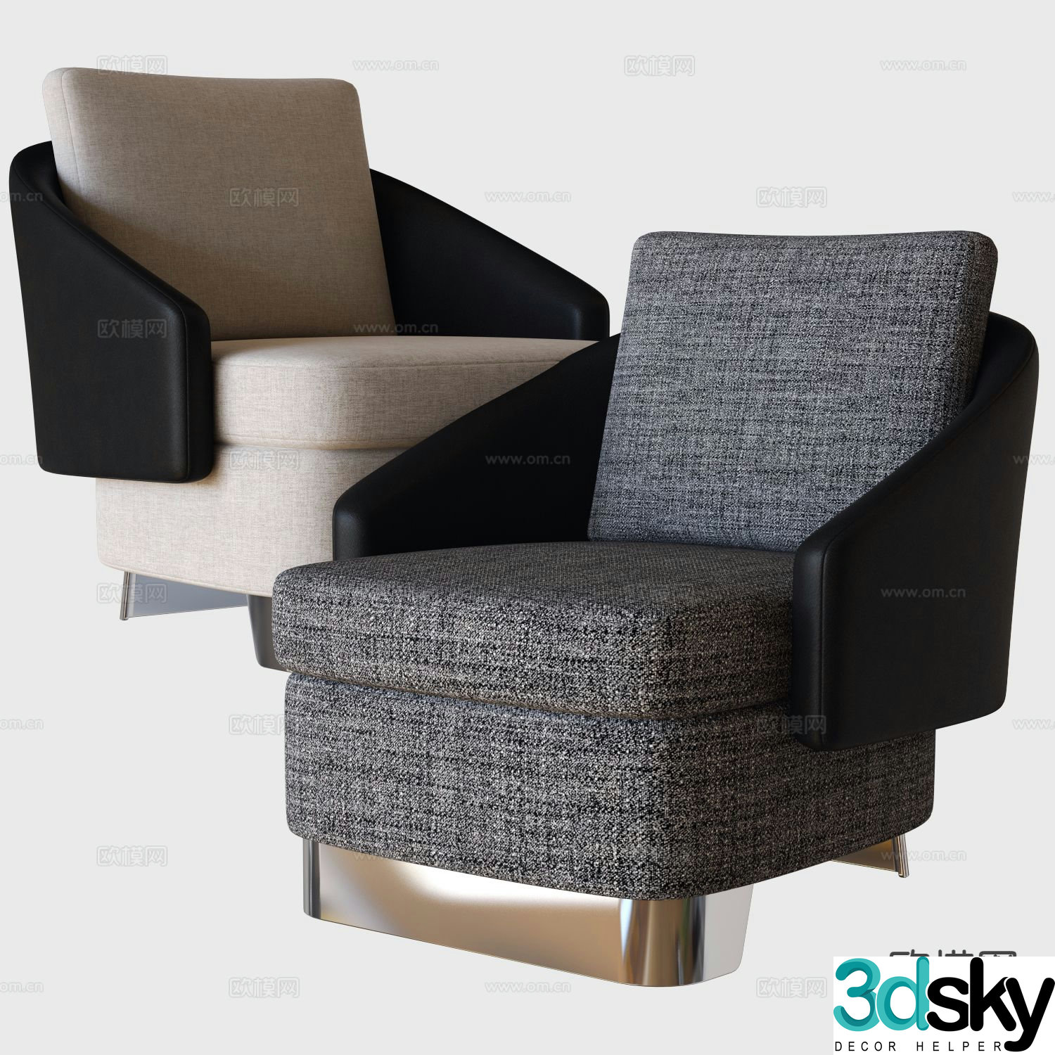 Modern single sofa leisure sofa 3d model