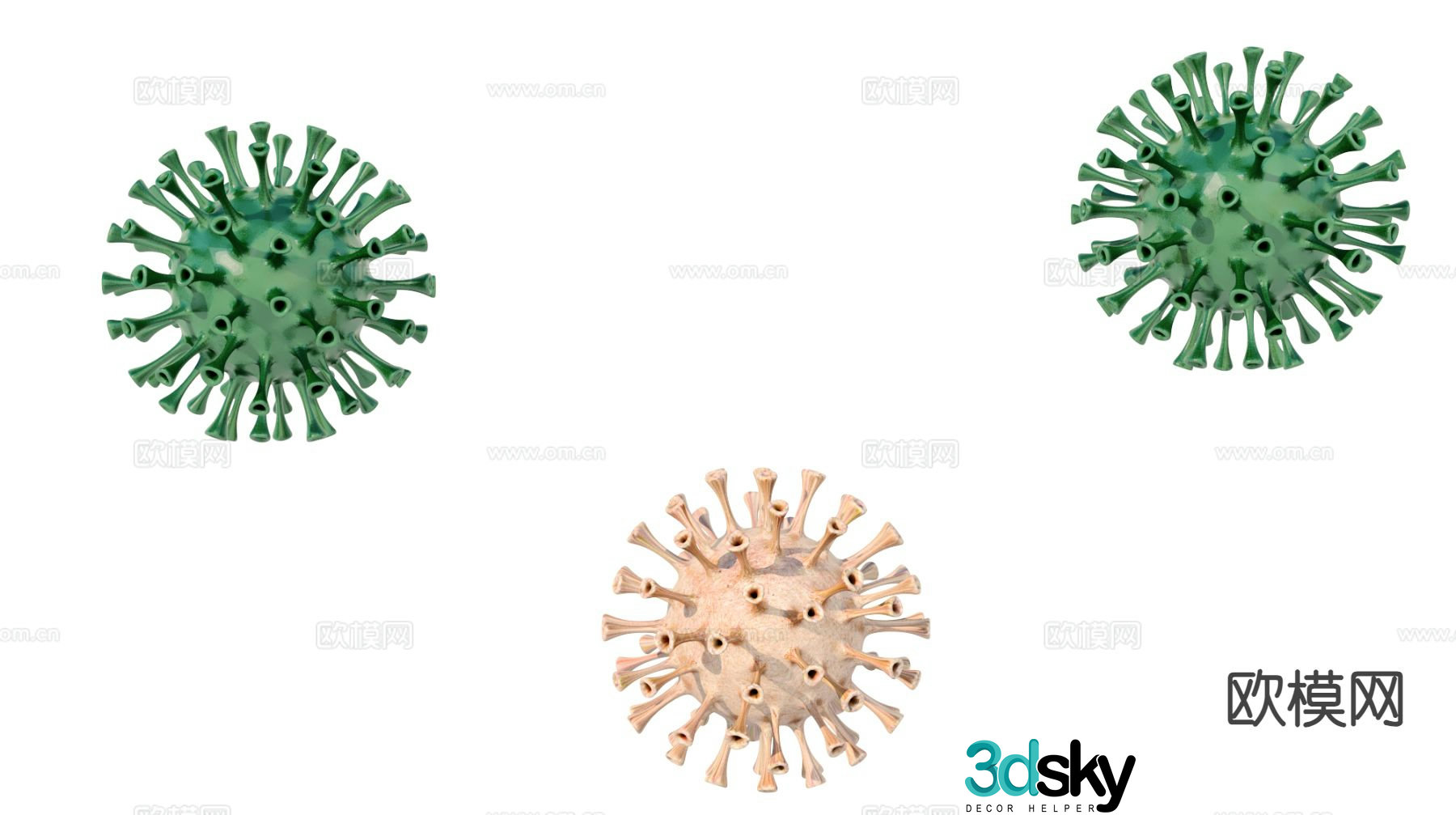 virus microbe bacteria 3d model