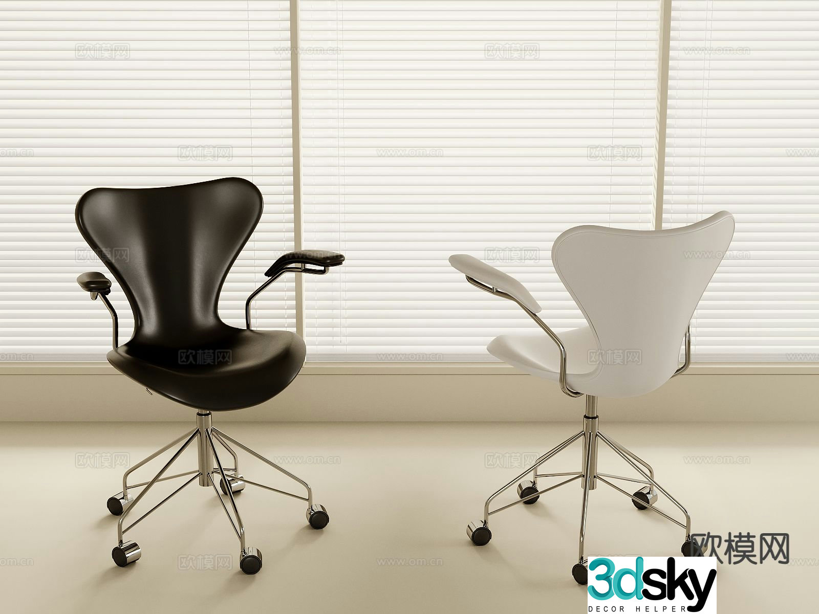 Modern office chair conference chair staff chair 3d model