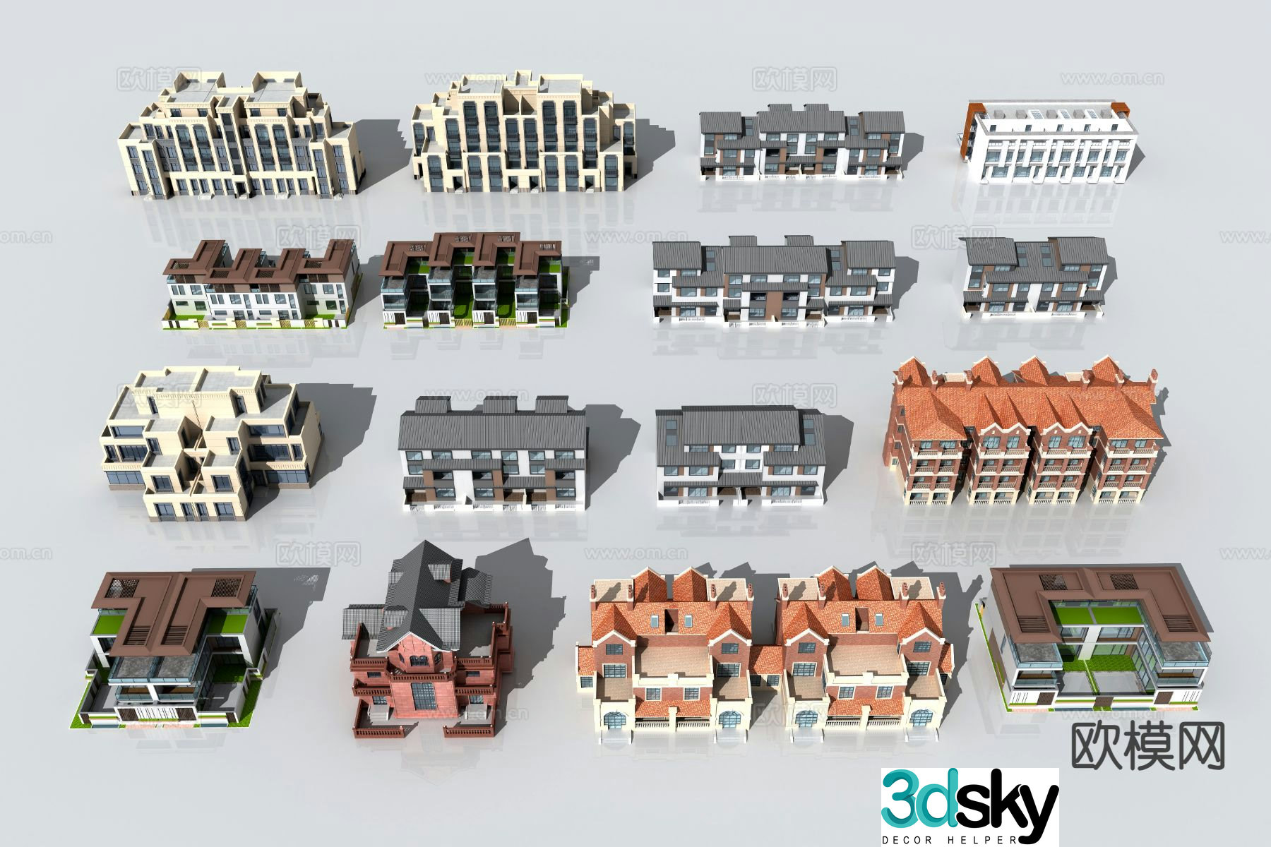 Single-family villa Double-spoken villa Townhouse Villa exterior 3D model