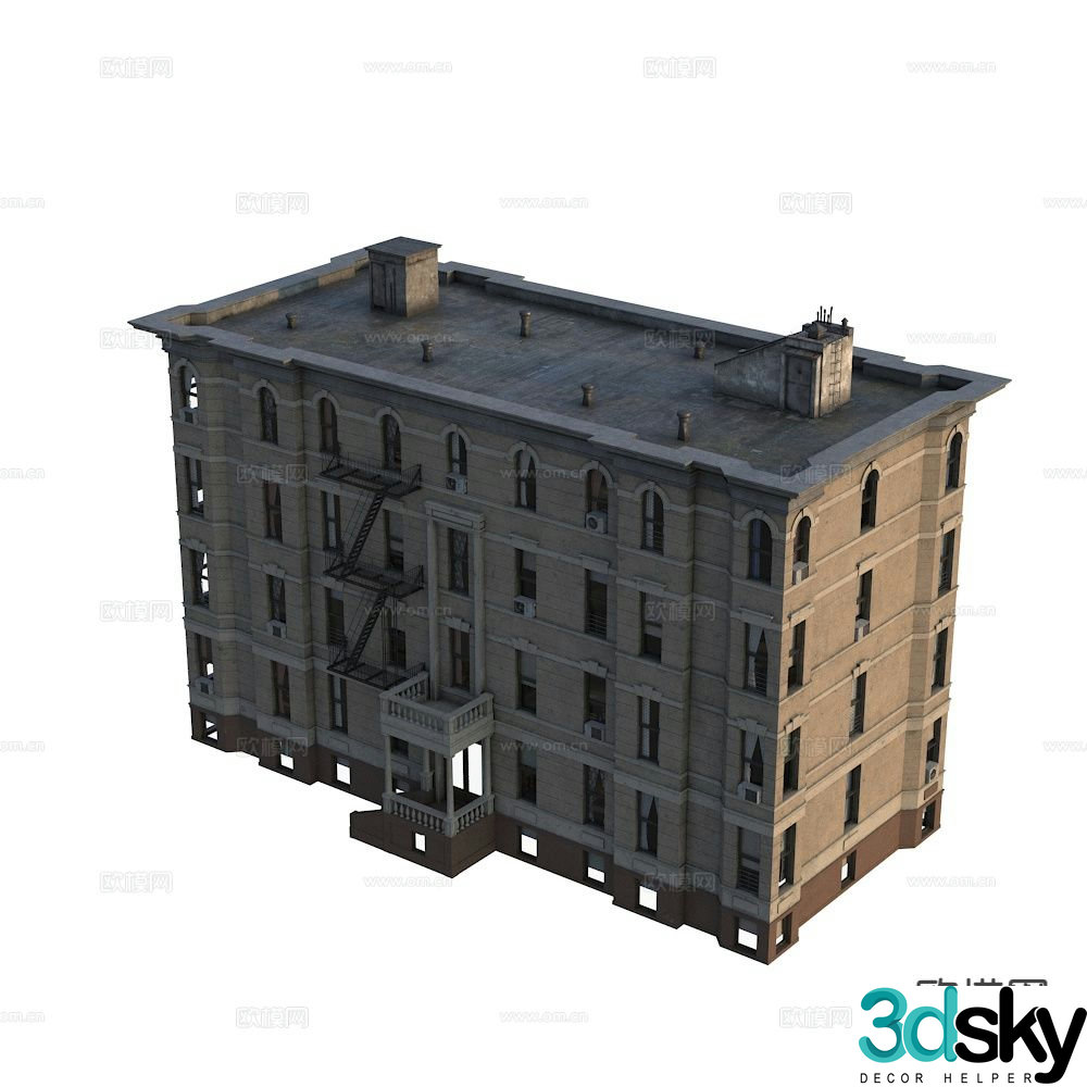 American-style residential building Western architecture single building 3D model