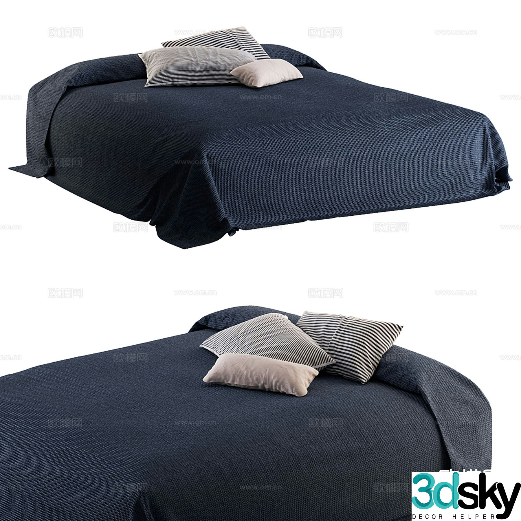 Zara Home modern fabric double bed 3d model