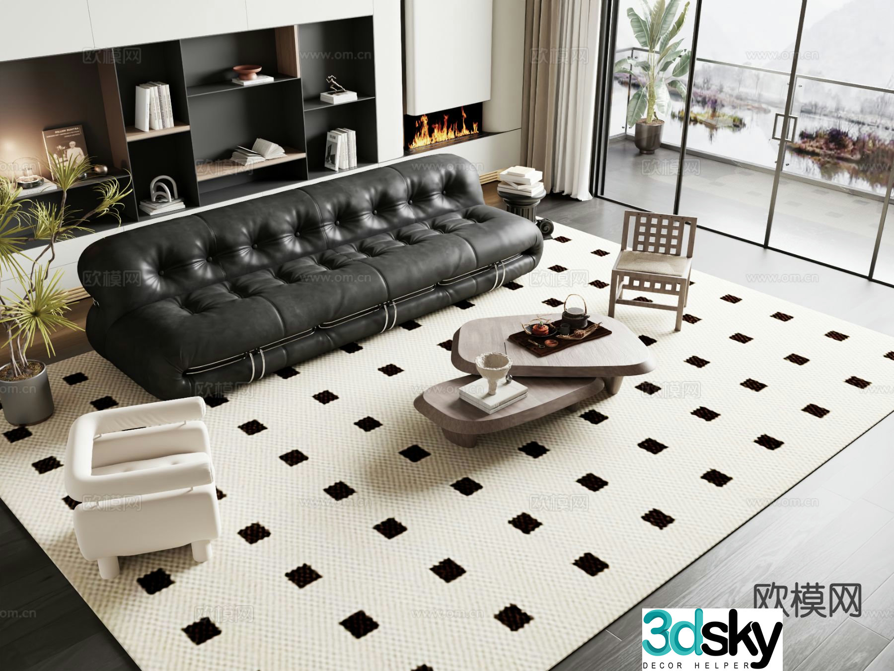 Modern sectional sofa 3d model