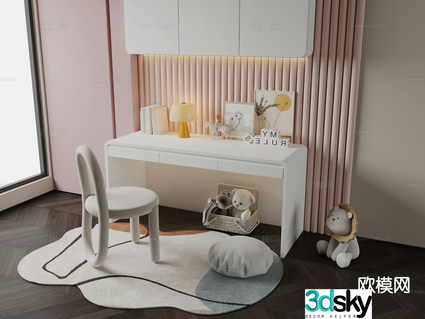 Modern children’s desk chair 3d model
