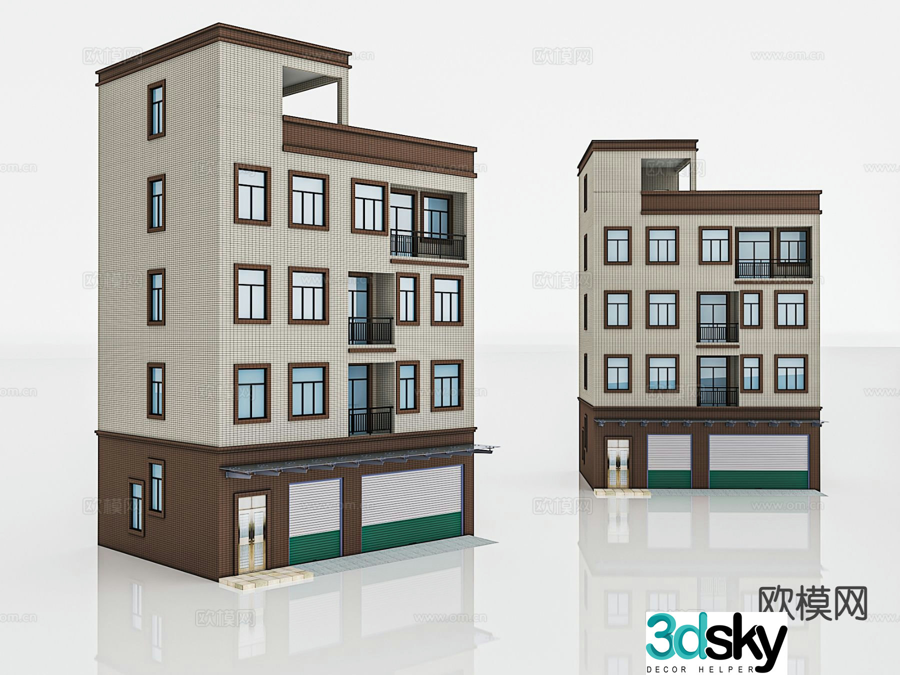 Modern houses high-rise buildings residential buildings rural buildings 3D model