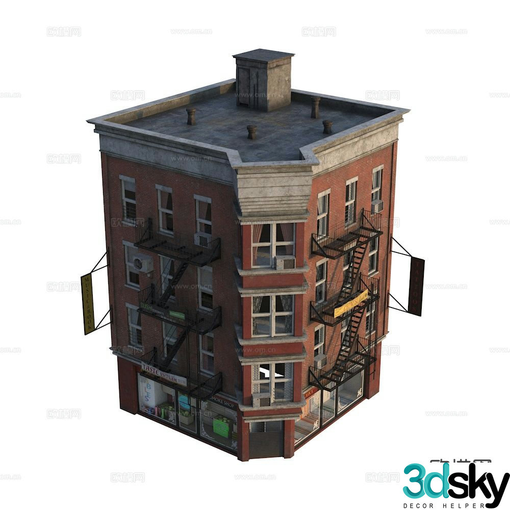American residential building Western architecture single building New York building building 3d model