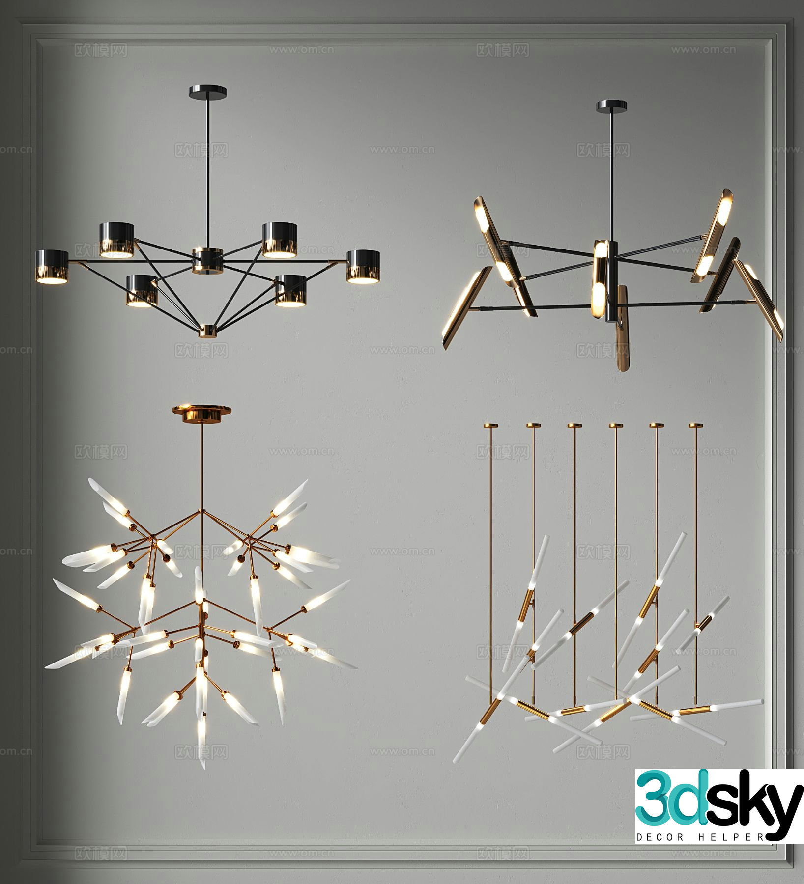 Simple ring chandelier 3d model