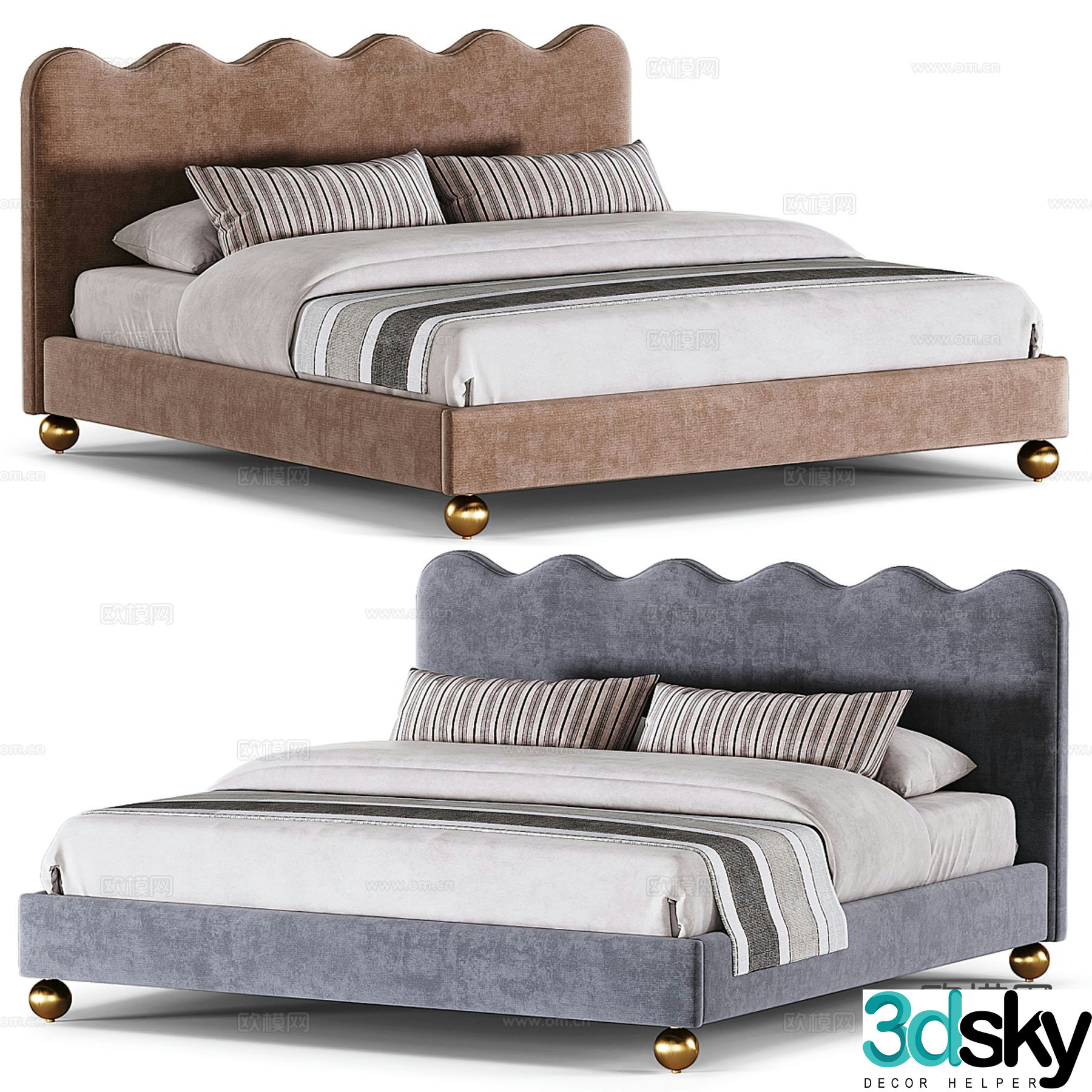 MaisonVogue double bed 3d model