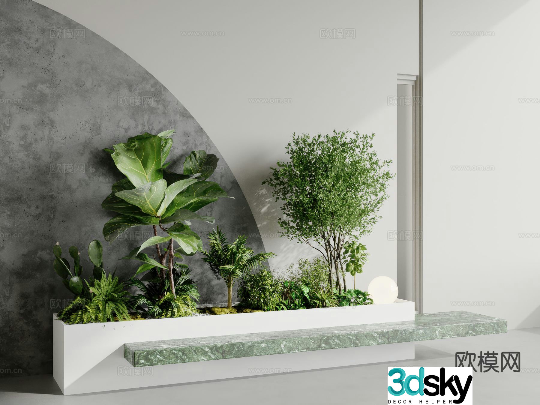 Flower tank flower box outdoor plant pile 3d model