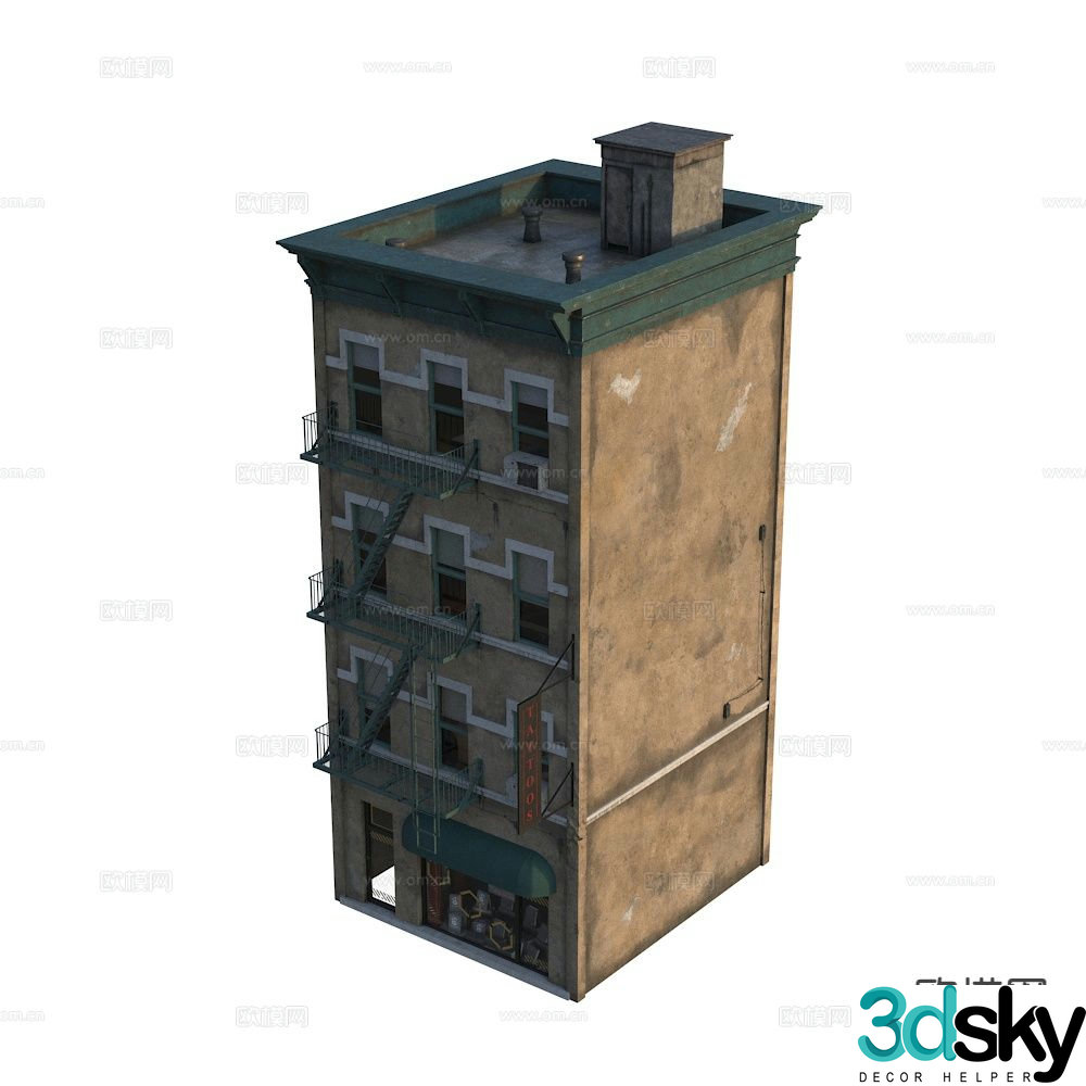 American residential building Western architecture single building New York building building 3d model
