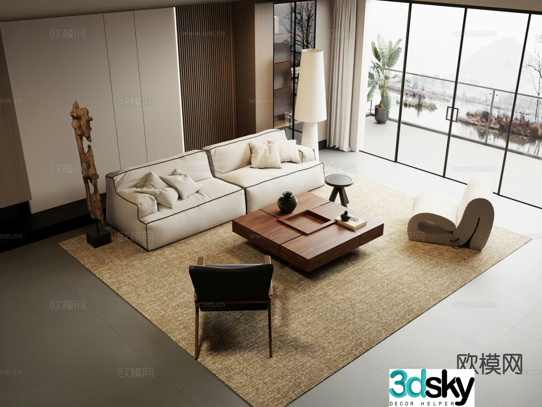 Medieval style modular sofa 3D model
