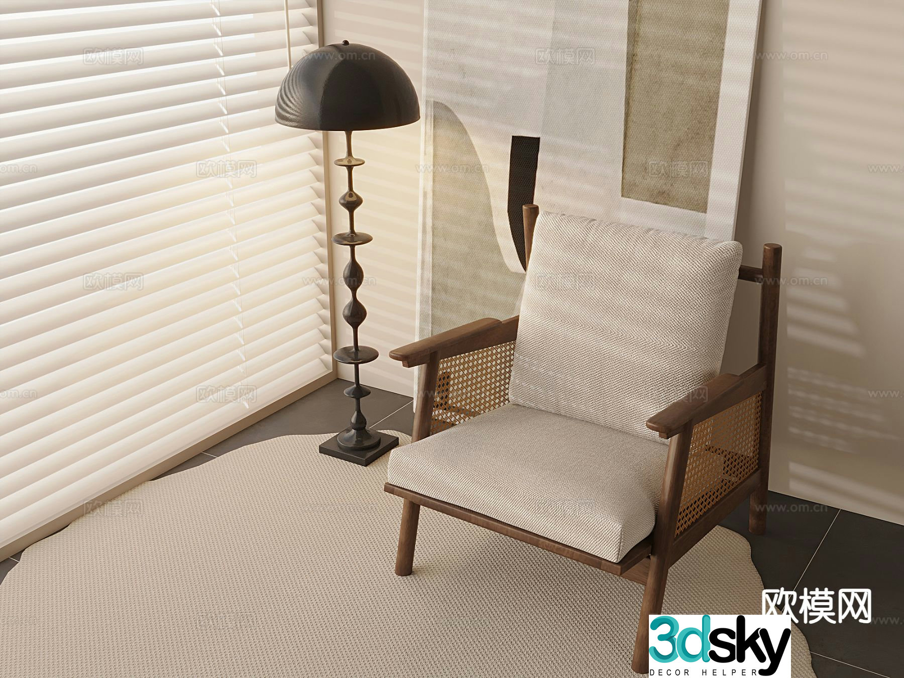 Medieval style leisure chair 3d model