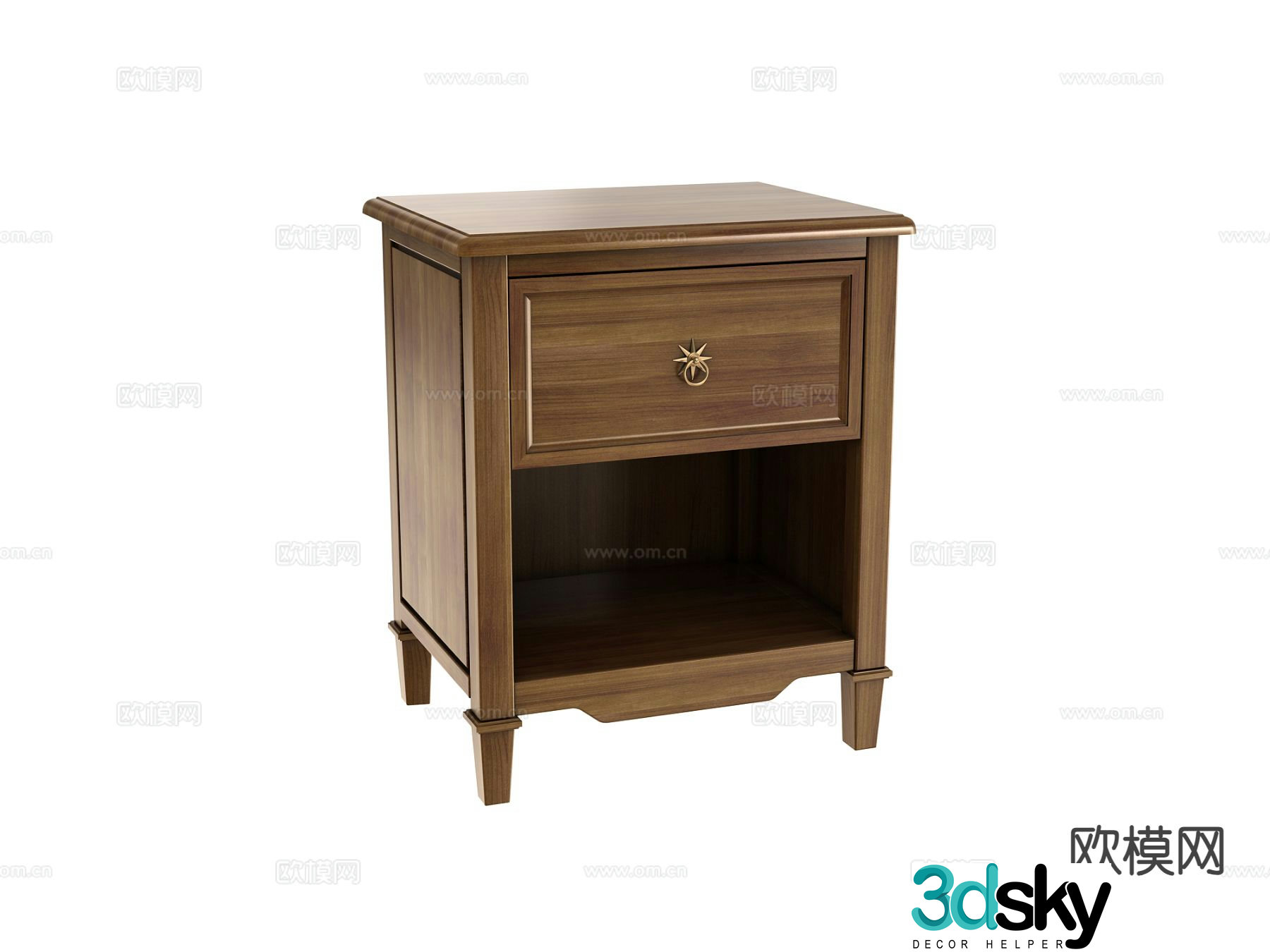 New Chinese style bedside table 3d model