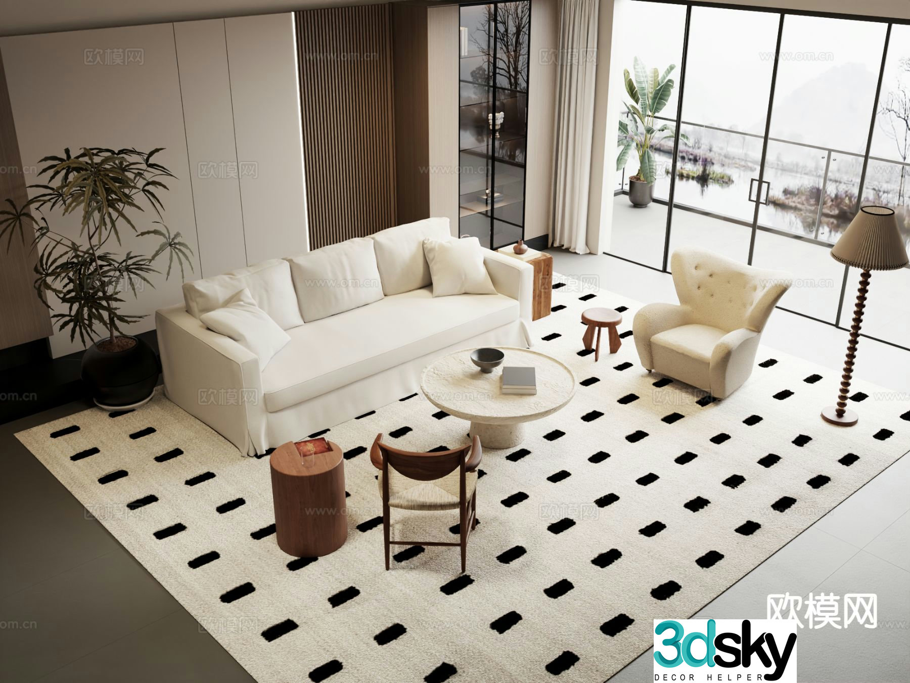 Medieval style modular sofa 3D model