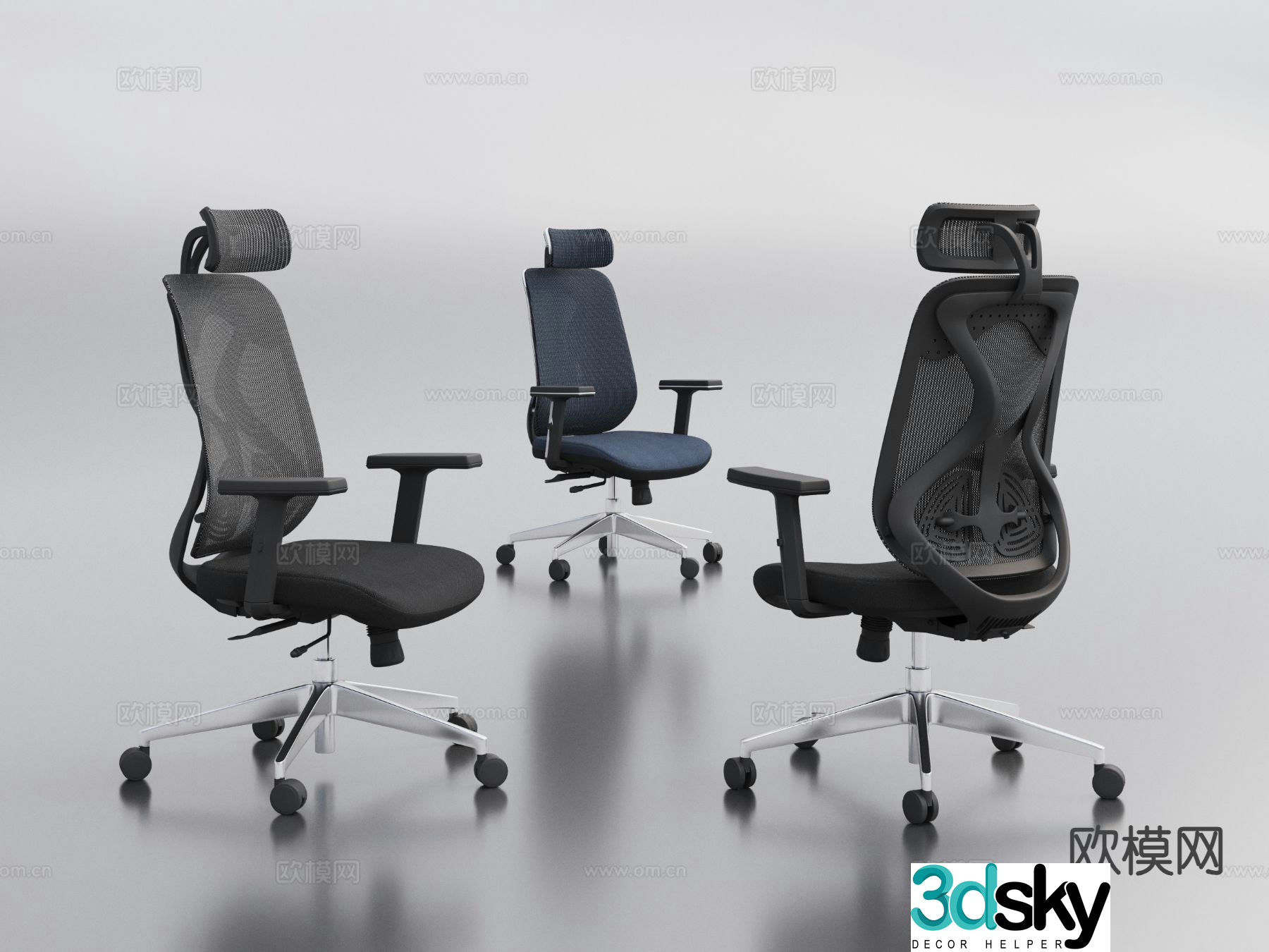 Modern office chair staff chair 3d model