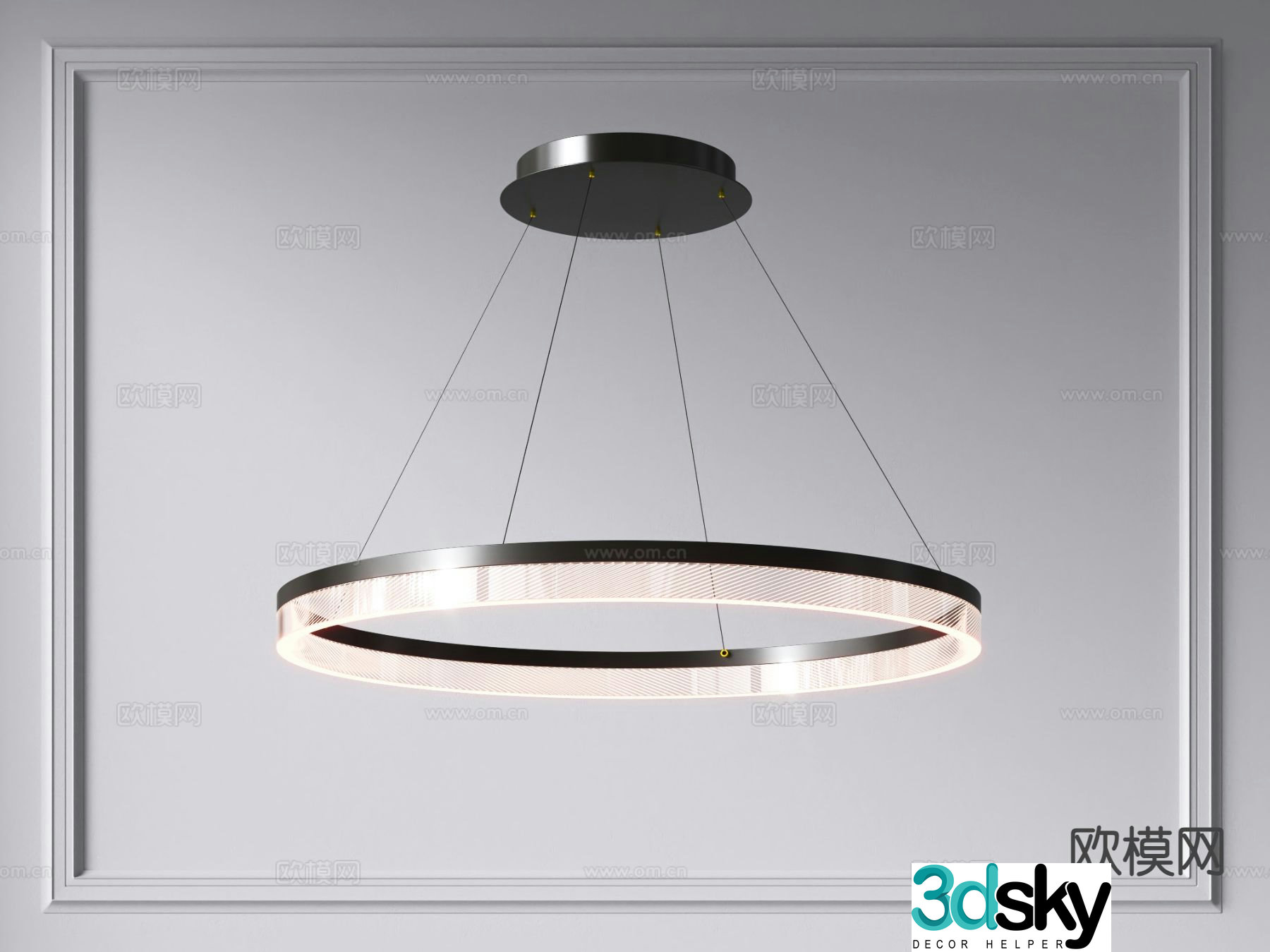 Modern ring chandelier 3d model