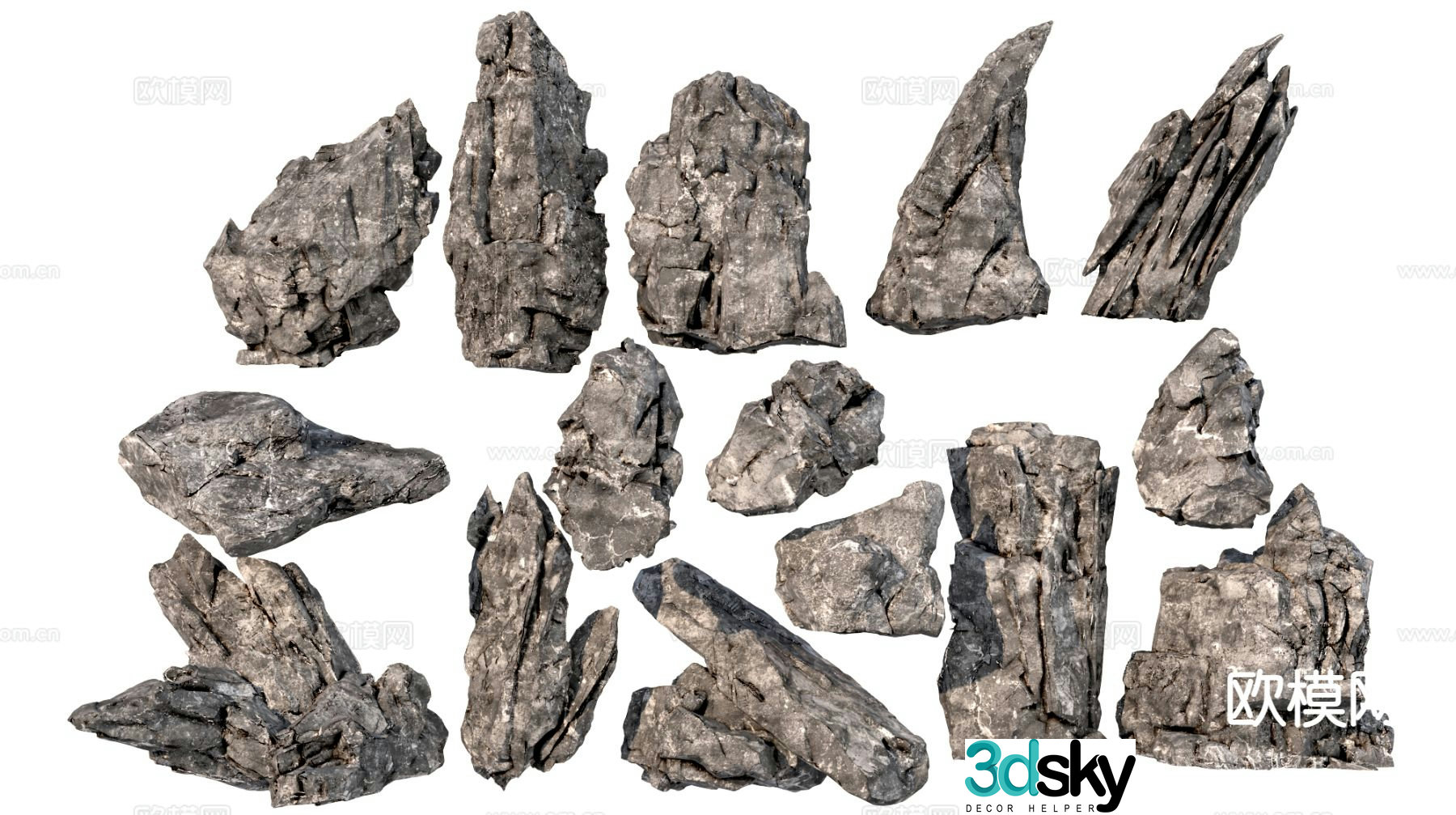 rock stone stone landscape stone 3d model