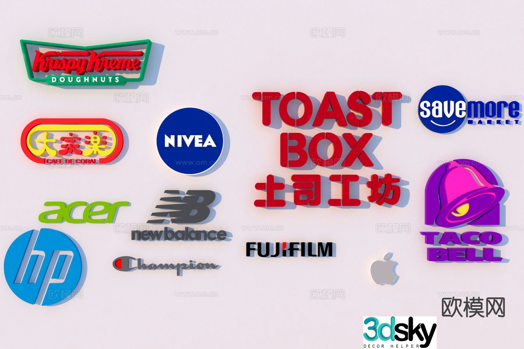 Modern billboard sign 3d model