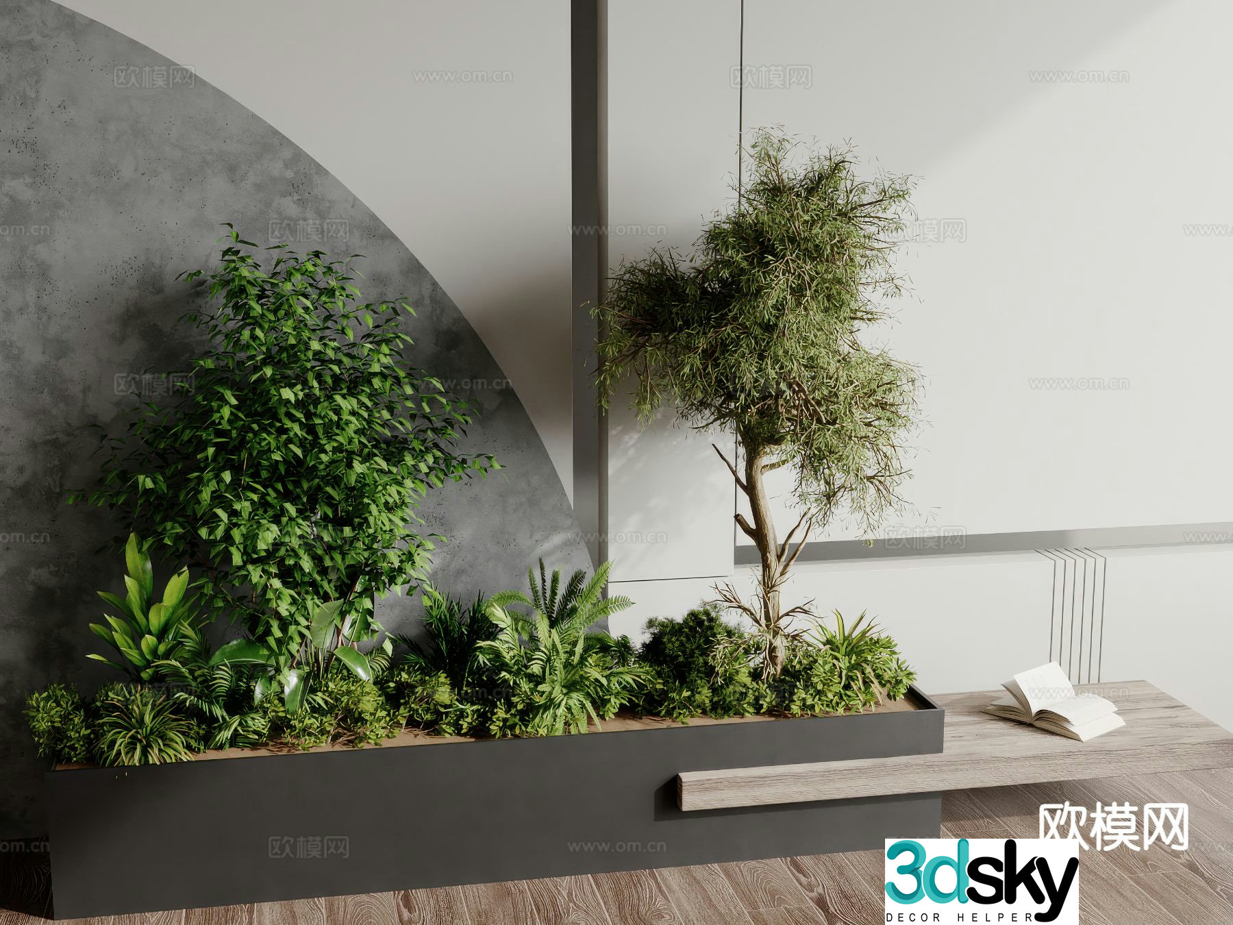 Flower tank flower box outdoor plant pile 3d model