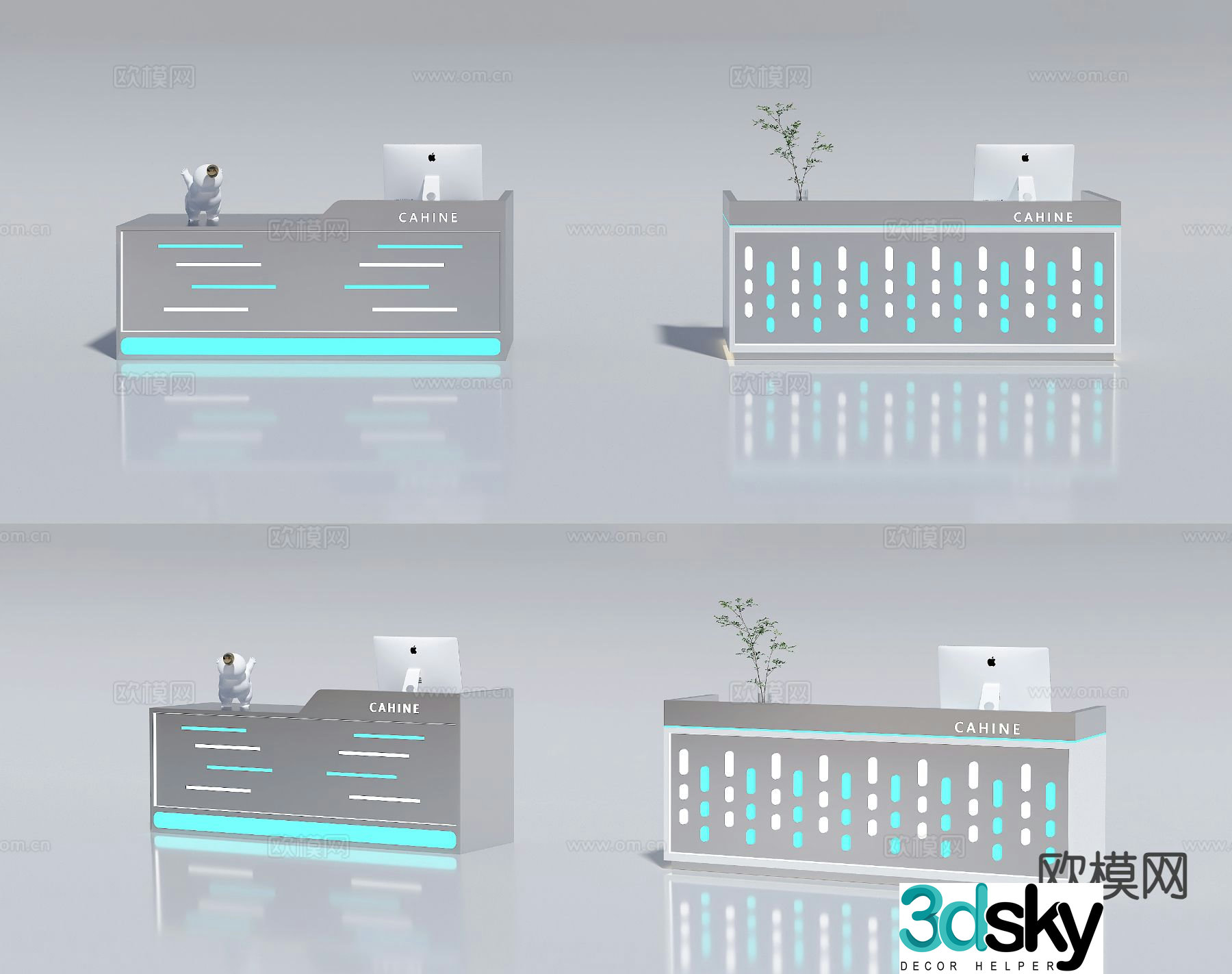 Trendy store front desk cashier clothing store cashier 3D model