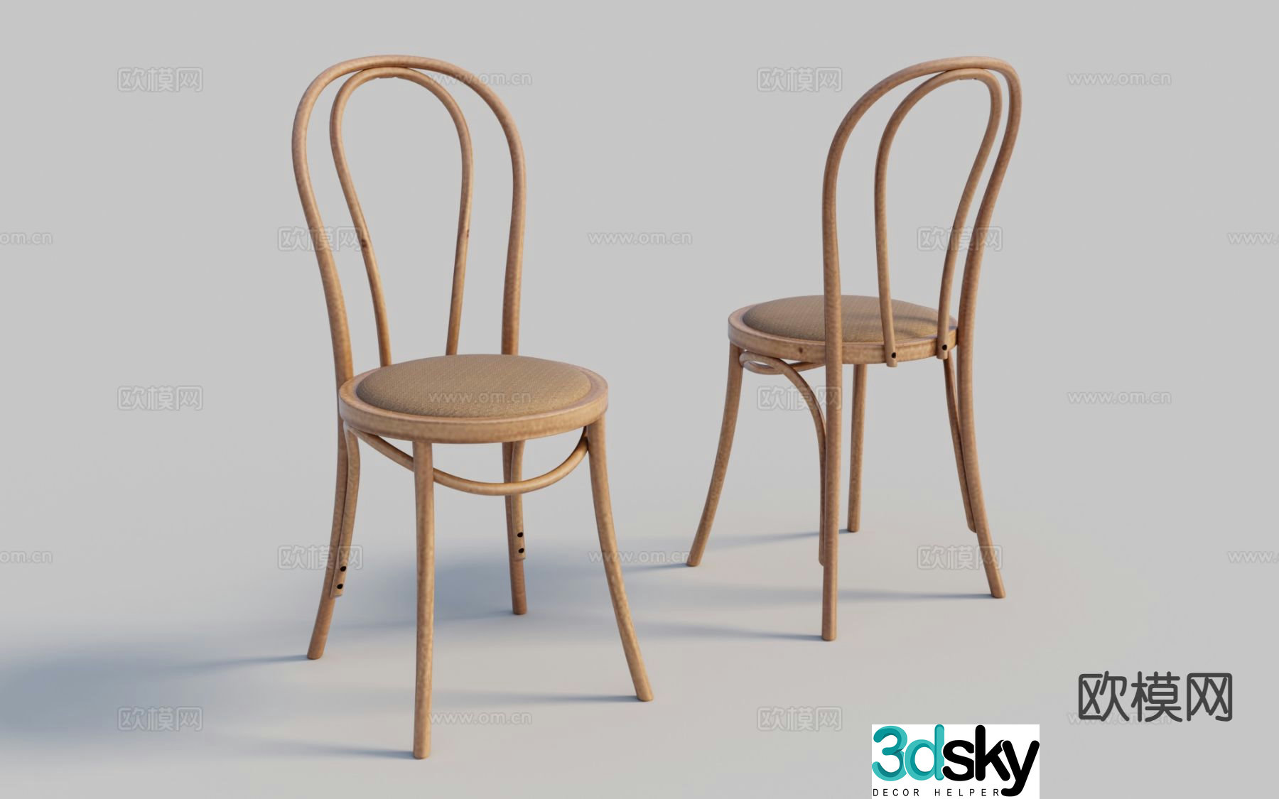 Nordic chair single chair dining chair leisure chair 3d model