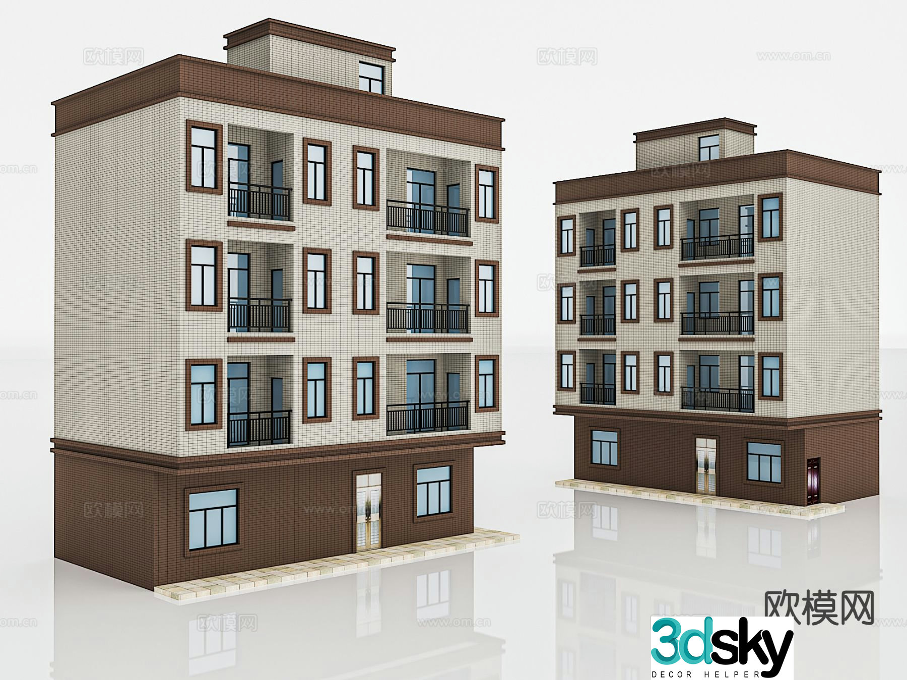 Modern houses high-rise buildings residential buildings rural buildings 3D model