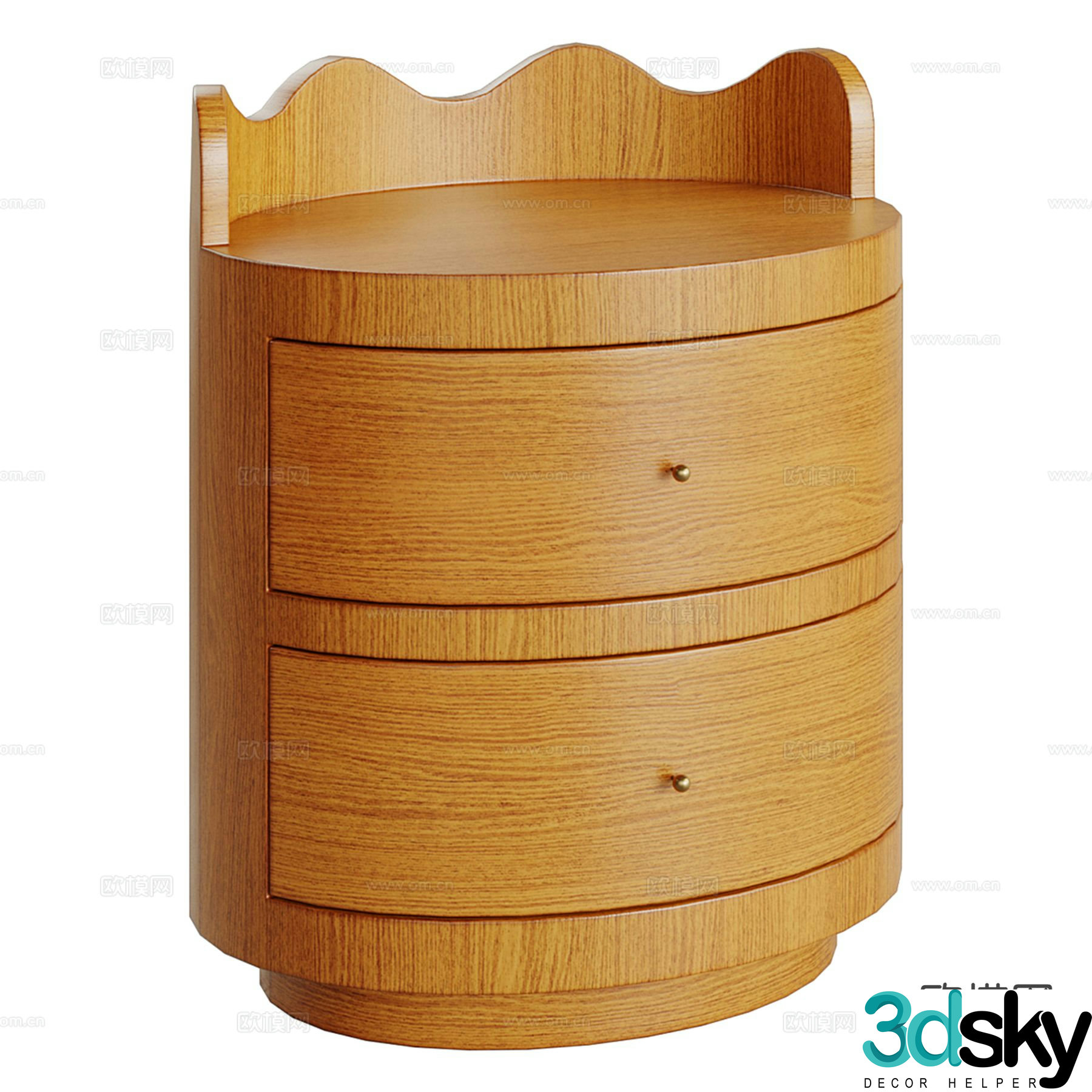 Ripple nordic bedside table 3d model