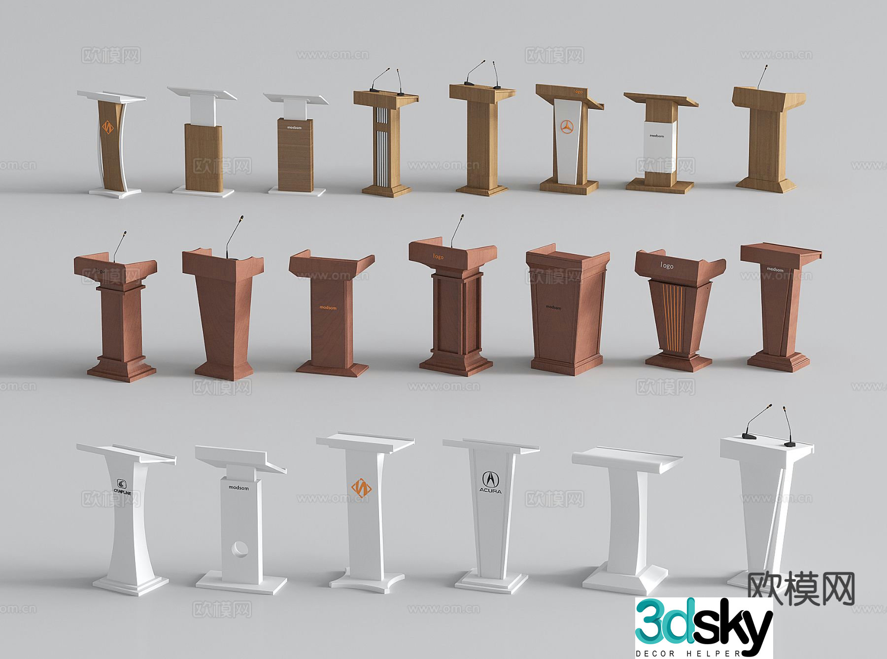Modern podium podium hosting podium award podium 3D model