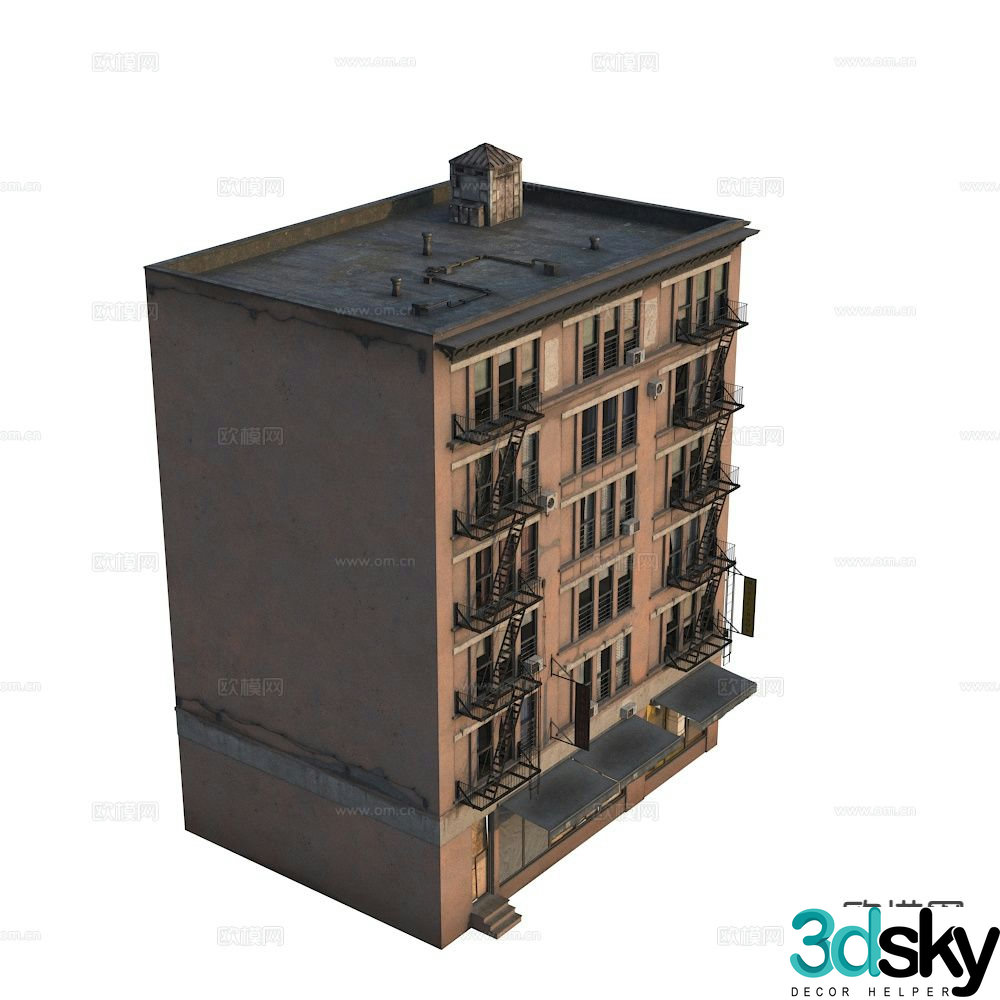 Residential building exterior small bungalow 3D model