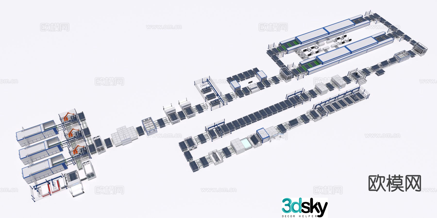 Factory equipment solar panel 3d model