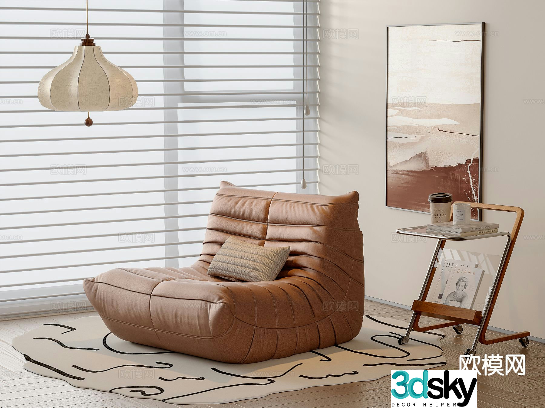 Medieval style lazy sofa caterpillar sofa 3d model