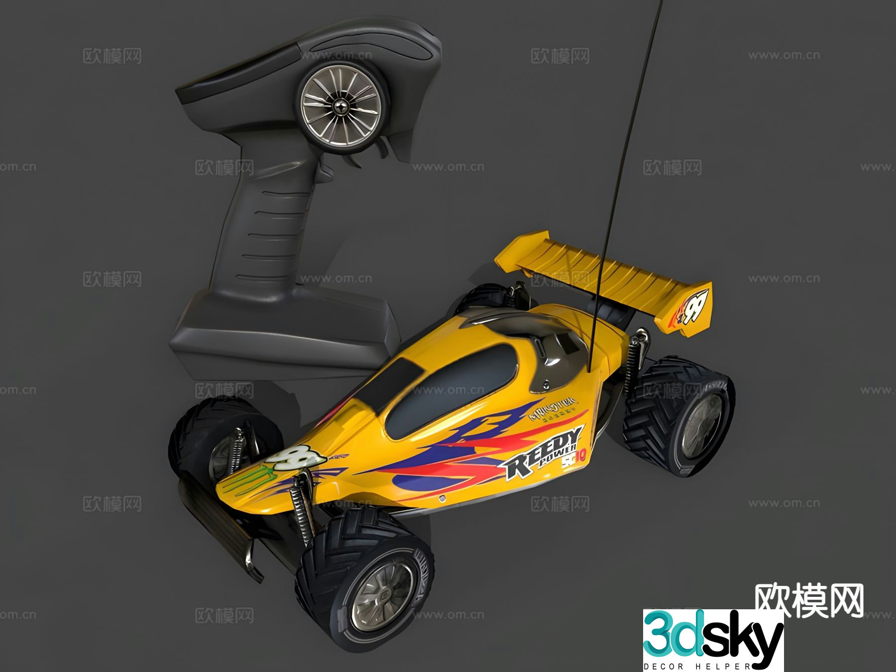remote control car traffic jam toy car 3d model