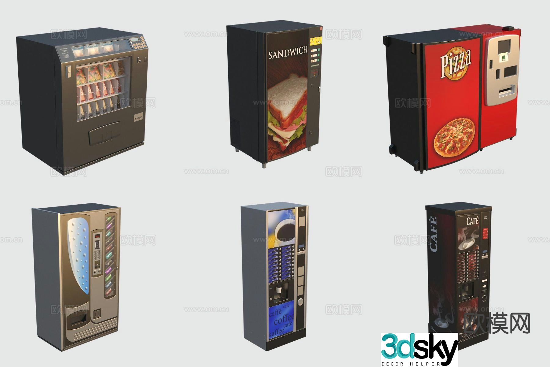 Business equipment appliances vending machine 3d model