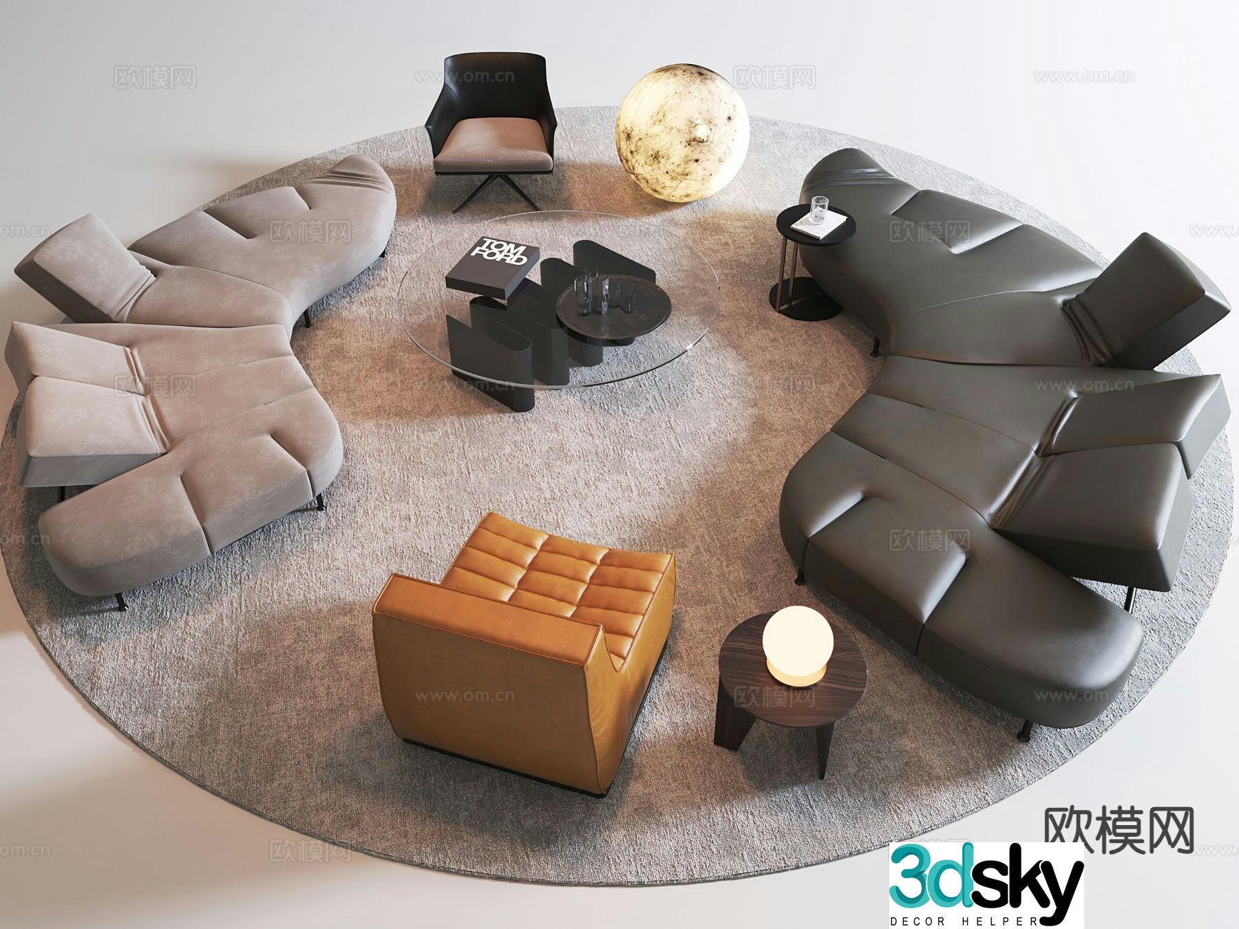Special-shaped sofa combination sofa 3D model