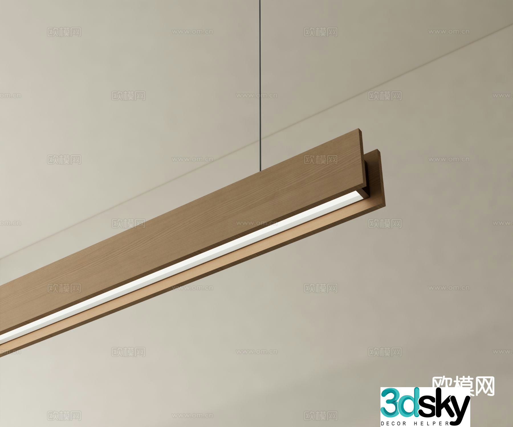 Modern chandelier long chandelier dining table chandelier 3d model