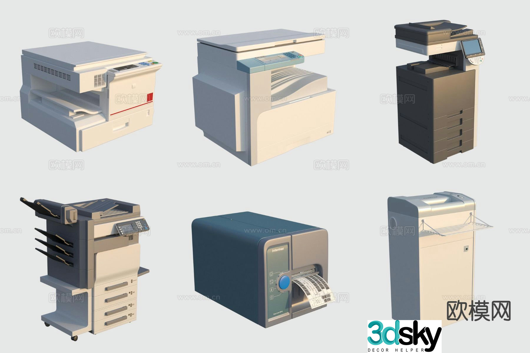 Office equipment office appliances printer 3d model