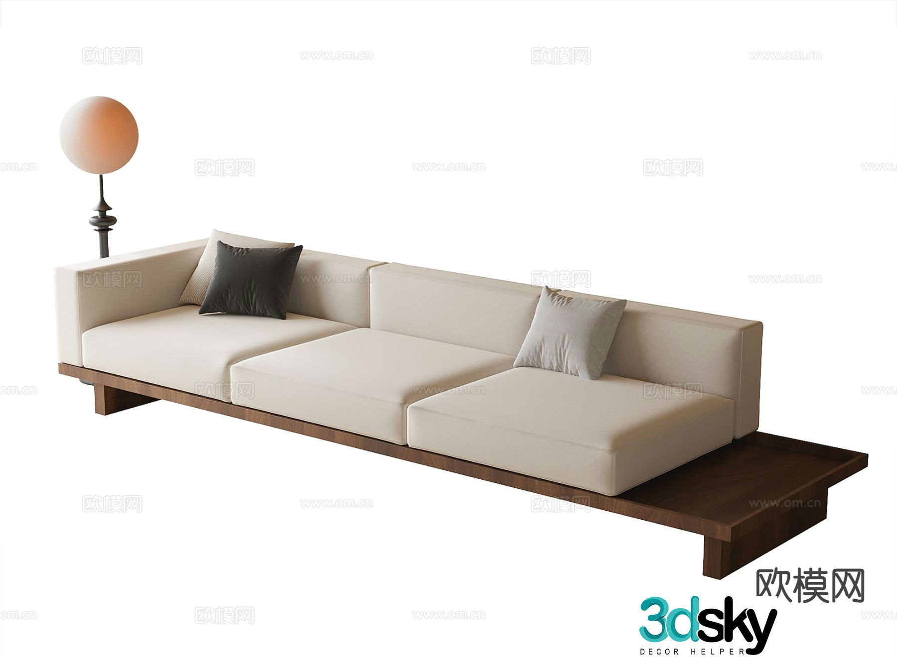 Medieval style multi-seat sofa 3D model