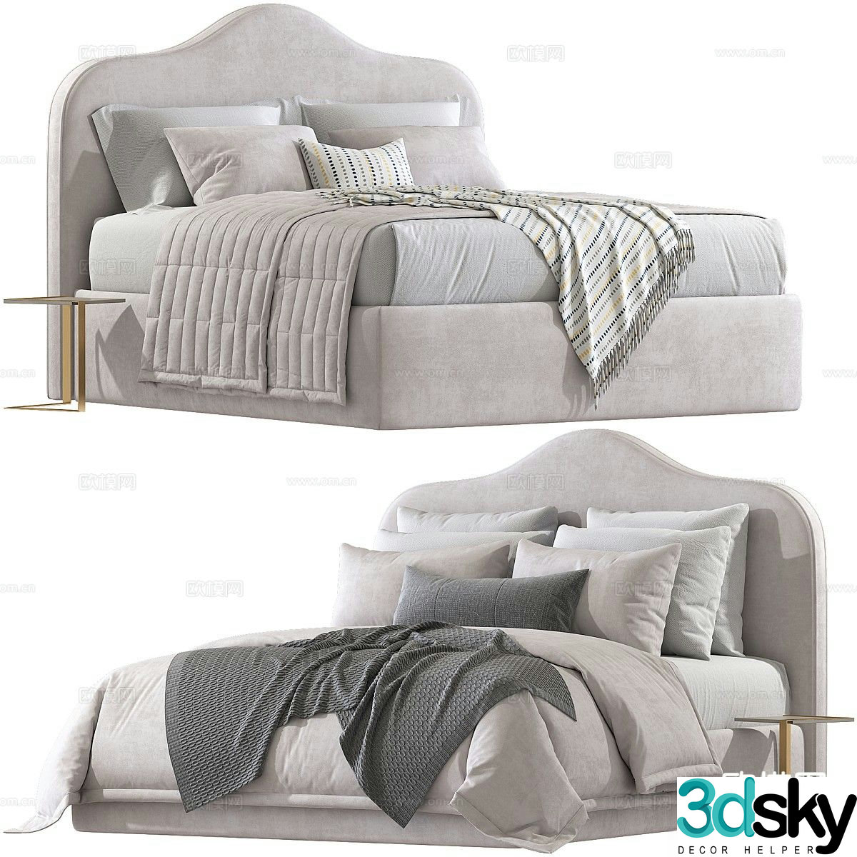 Marion Natural double bed 3d model