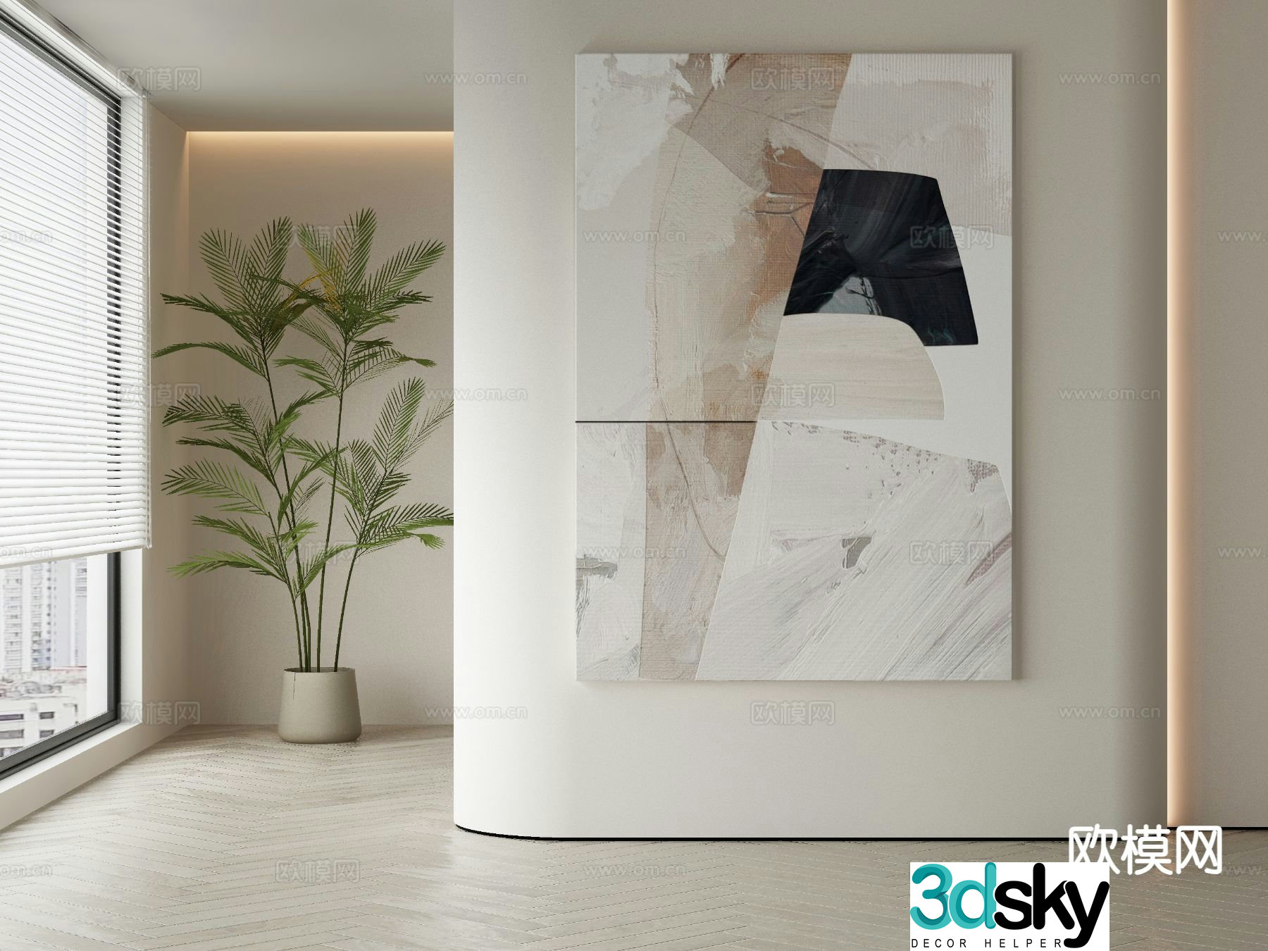 Modern decorative painting Abstract hanging painting 3d model
